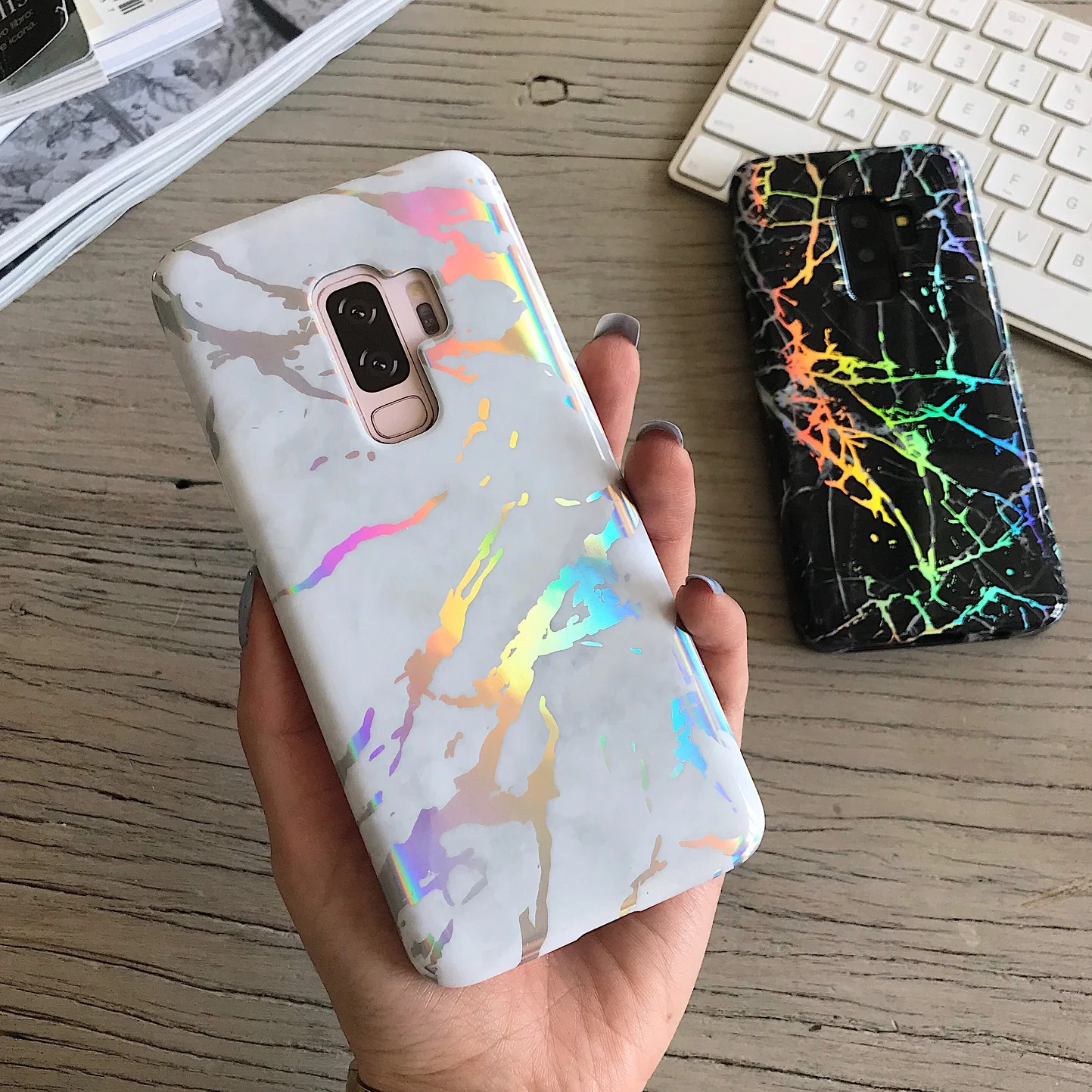 Holo White Marble Samsung Galaxy Case - Image 29
