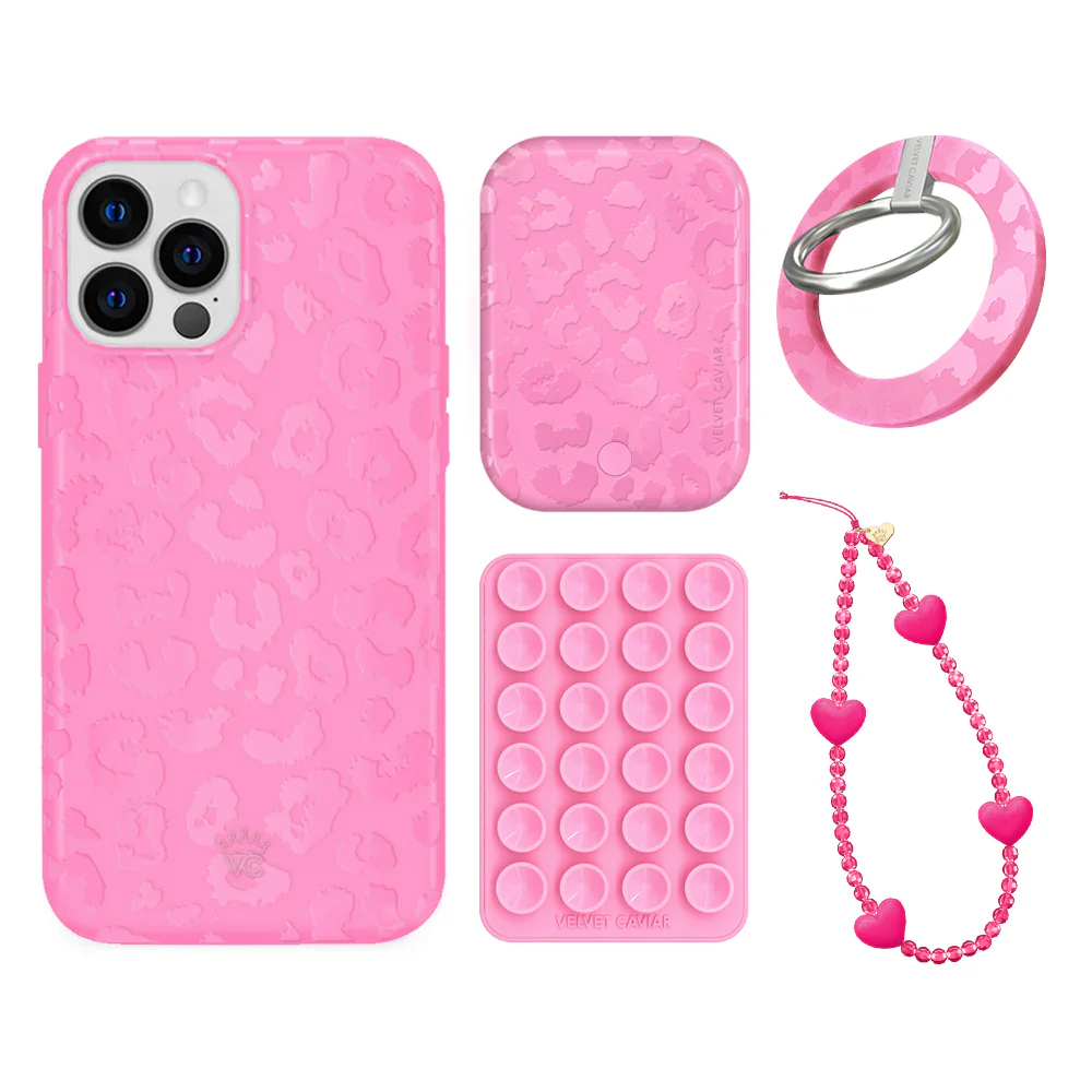 Hot Pink Leopard iPhone Bundle Set - Grip - Image 6