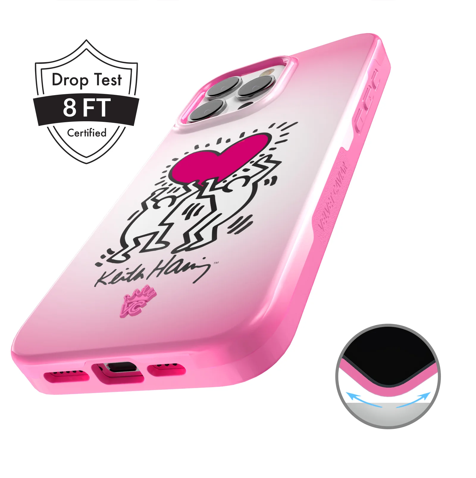 Keith Haring Pink Heart iPhone Case - Image 5