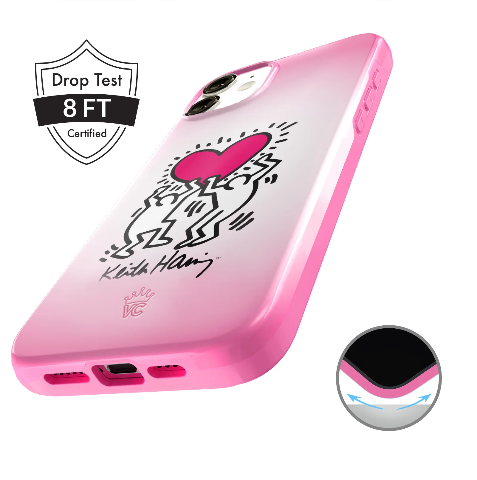 Keith Haring Pink Heart iPhone Case - Image 77