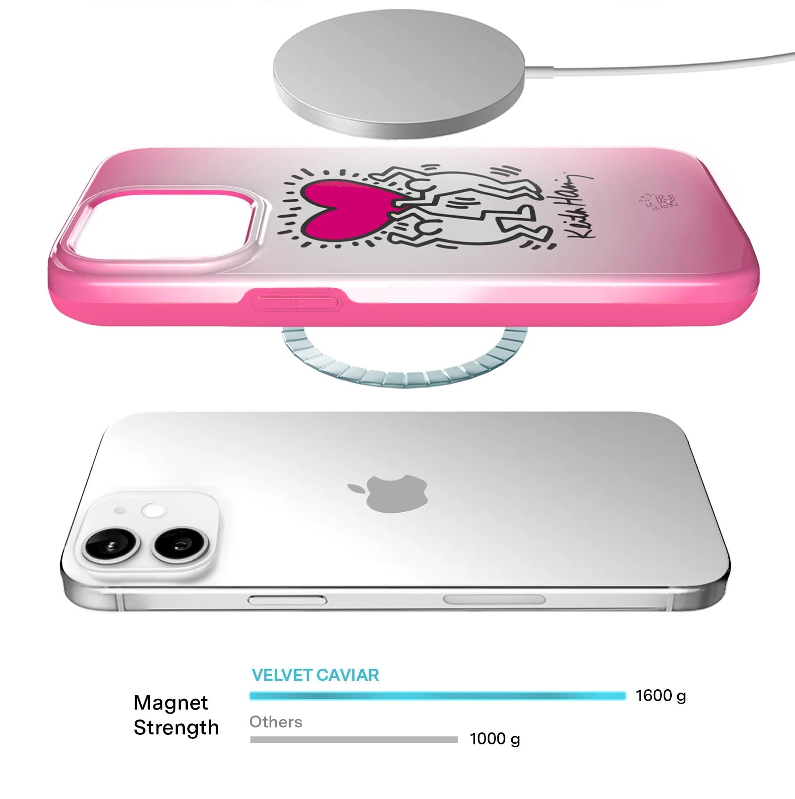 Keith Haring Pink Heart iPhone Case - Image 82