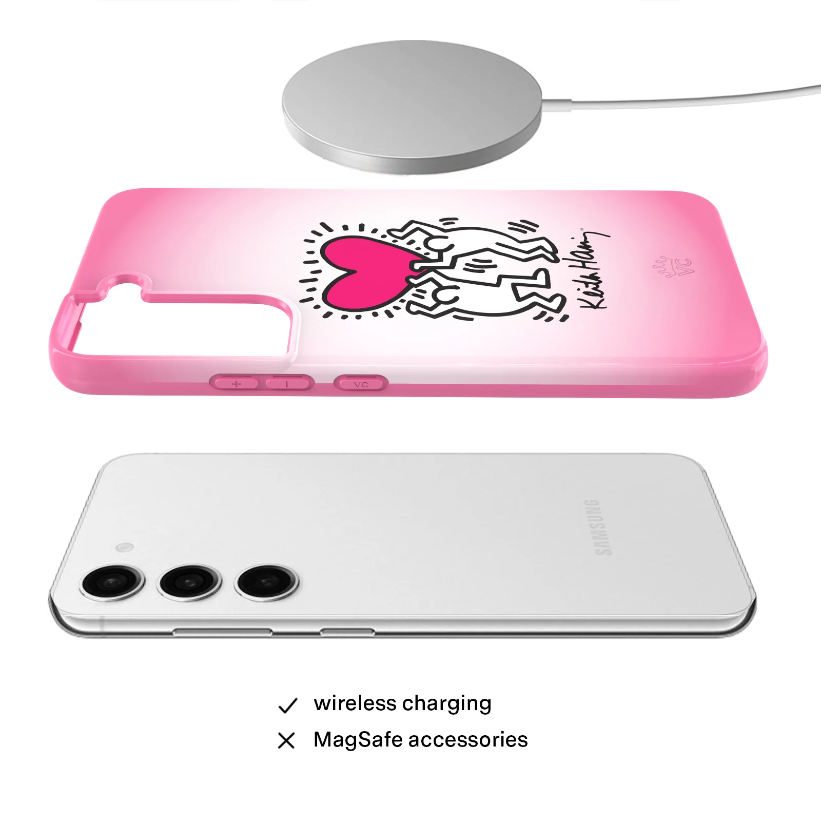 Keith Haring Pink Heart Samsung Case - Image 23