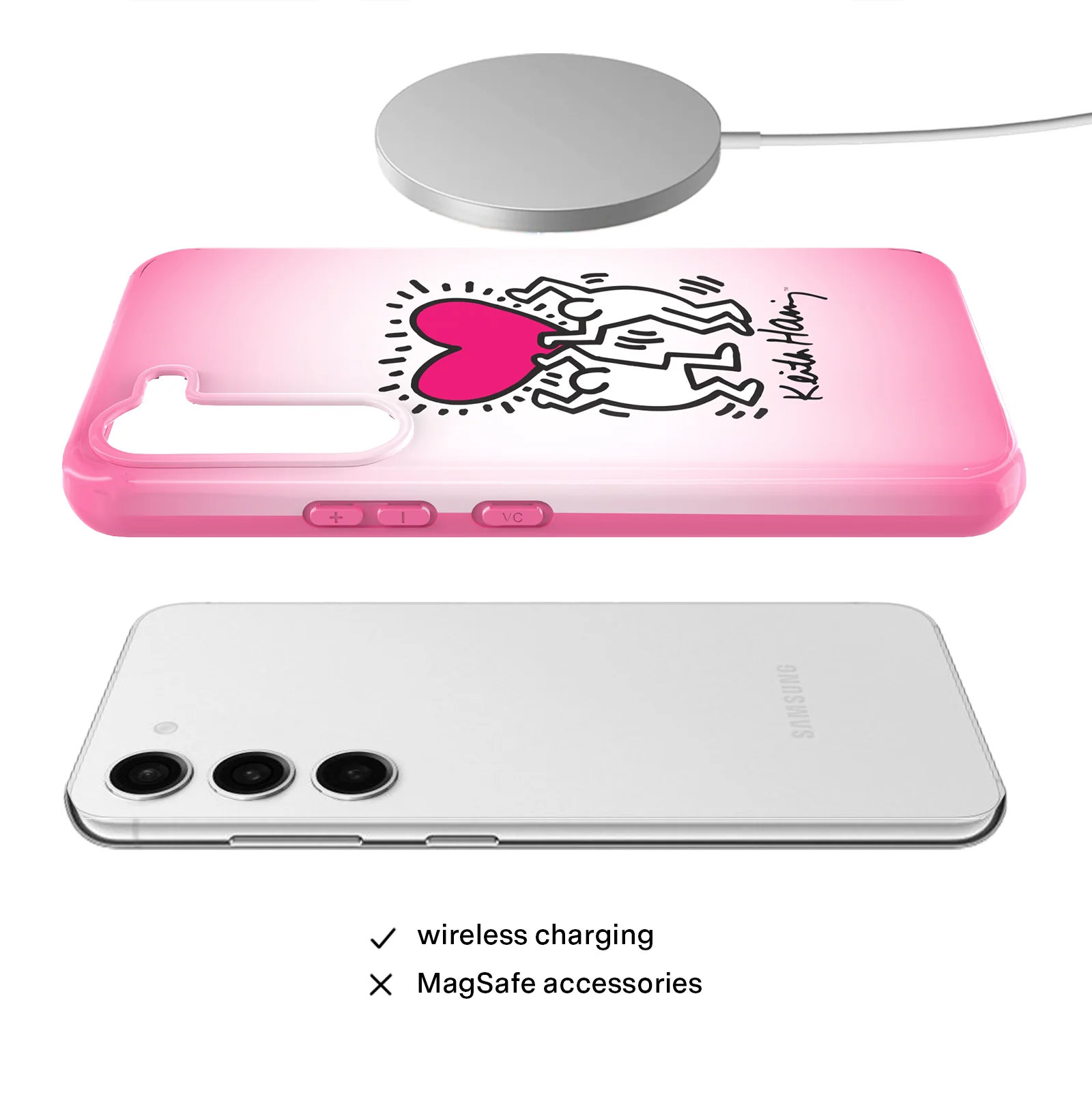 Keith Haring Pink Heart Samsung Case - Image 4