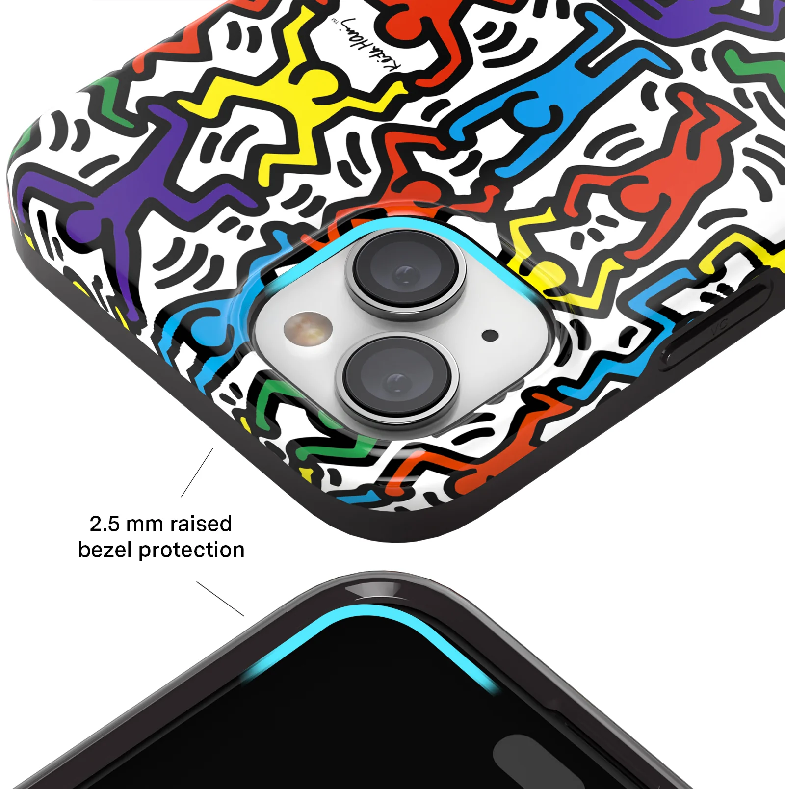 Keith Haring Rainbow Dancers iPhone Case - Image 15