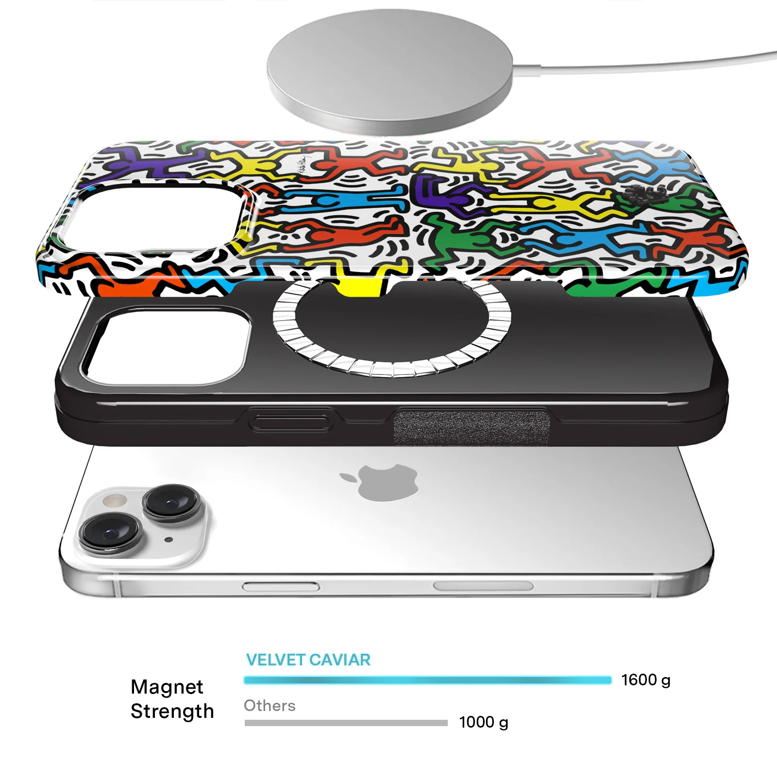 Keith Haring Rainbow Dancers iPhone Case - Image 17