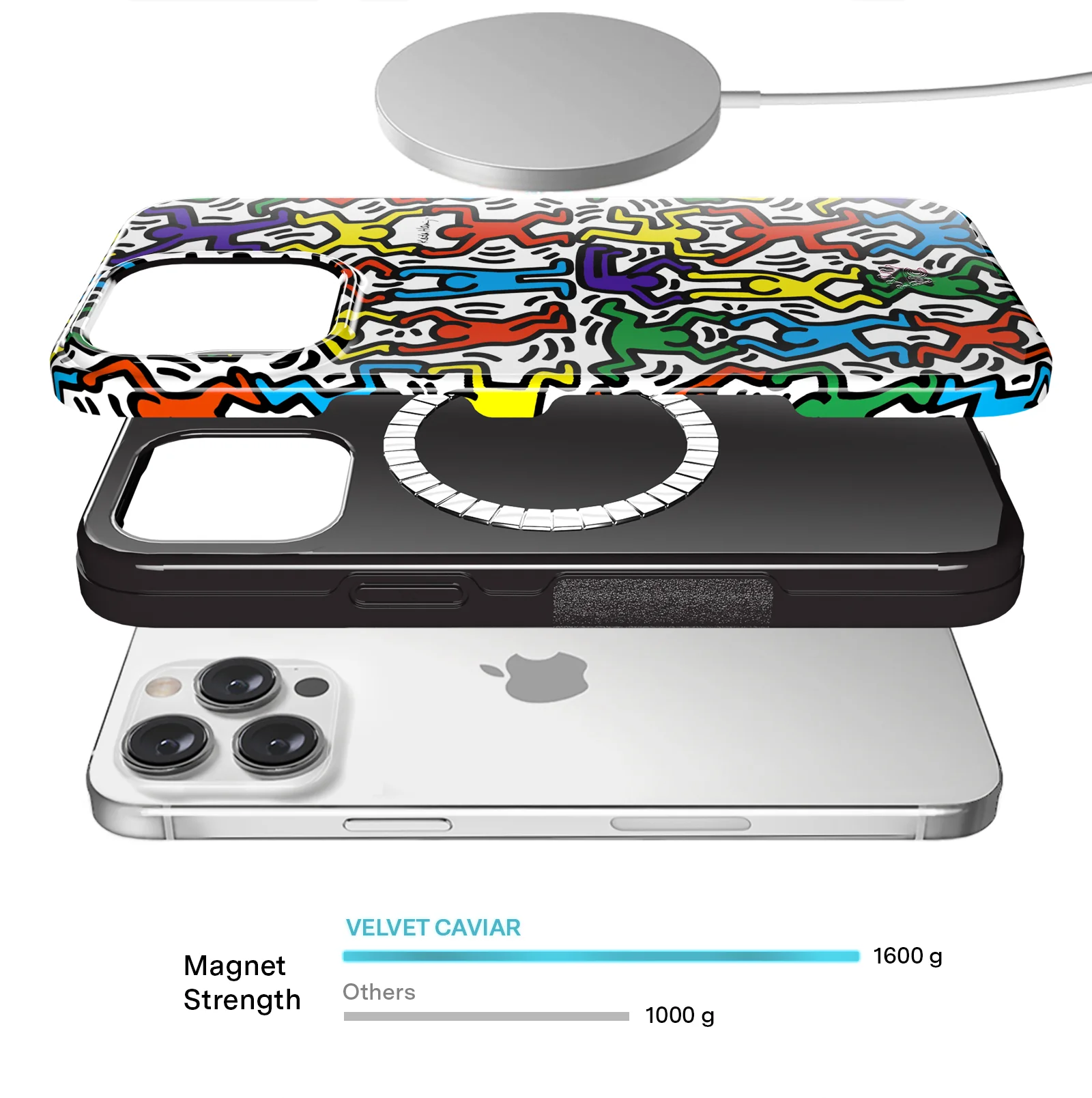 Keith Haring Rainbow Dancers iPhone Case - Image 40