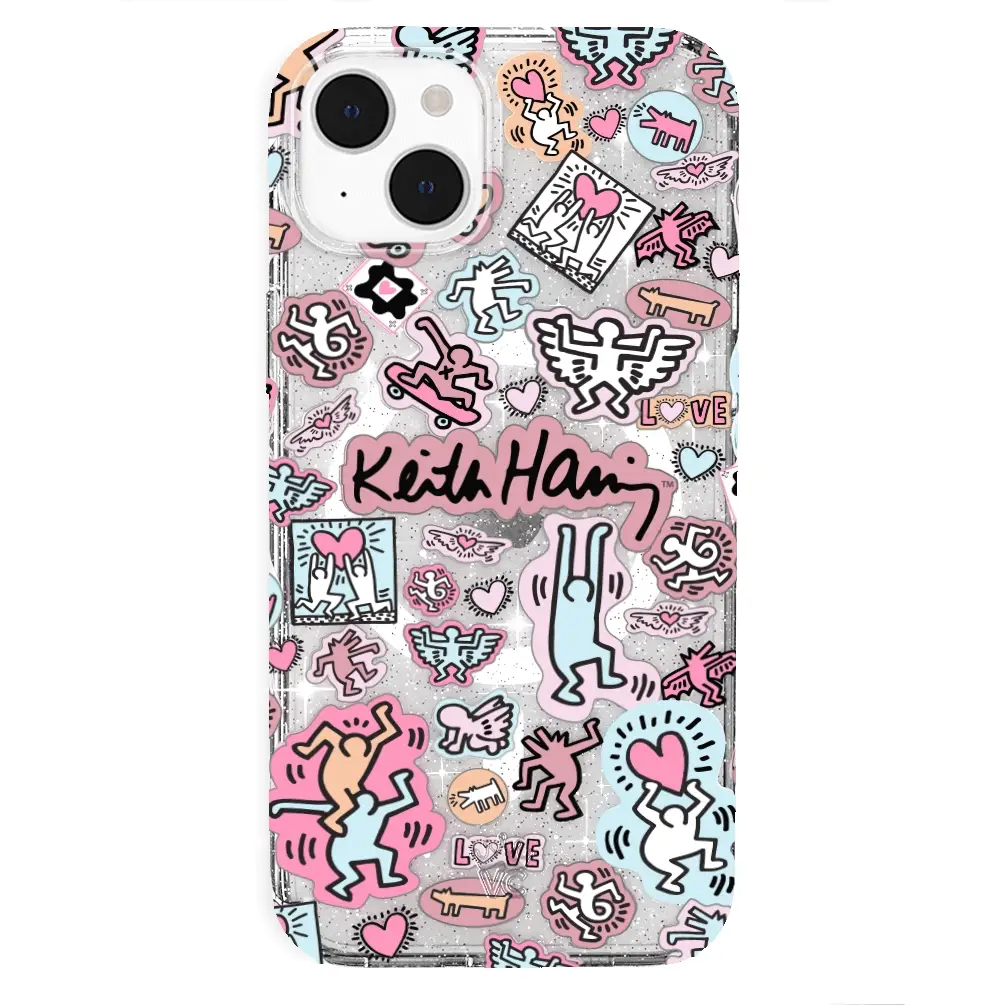 Keith Haring Pastel Glitter iPhone Case - Image 25