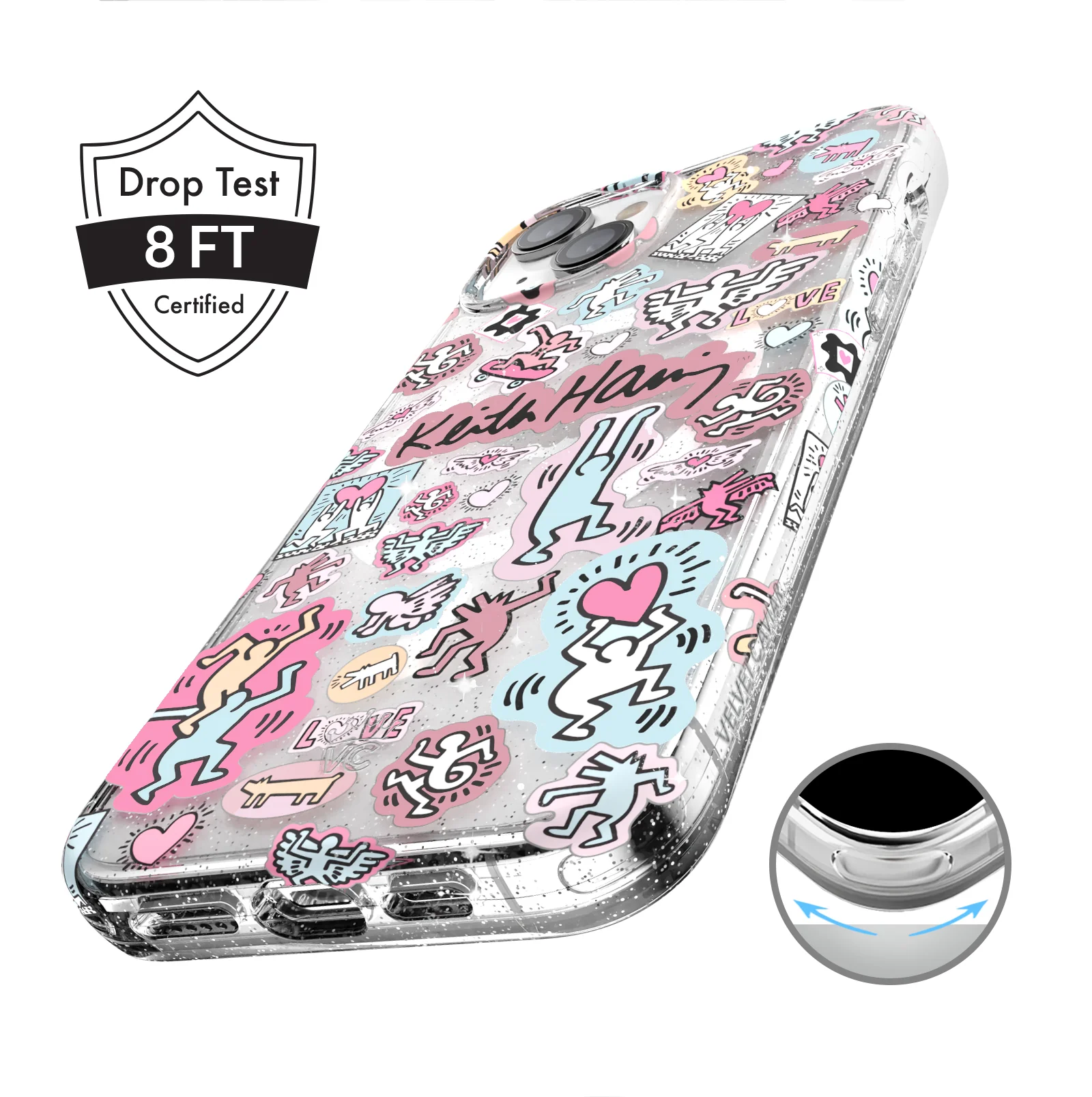 Keith Haring Pastel Glitter iPhone Case - Image 29