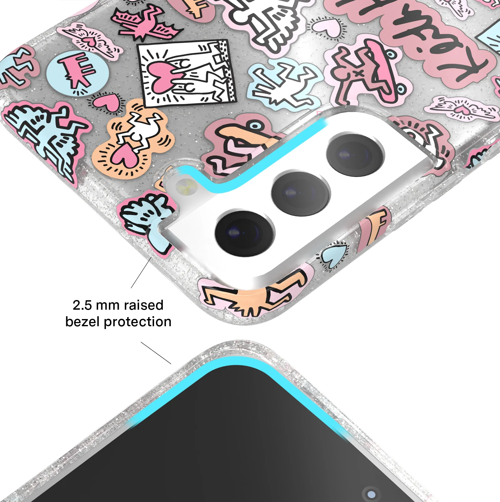 Keith Haring Pastel Glitter Samsung Case - Image 22