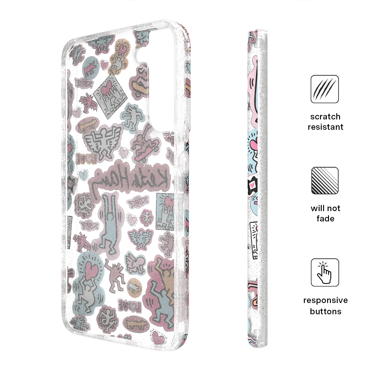 Keith Haring Pastel Glitter Samsung Case - Image 30
