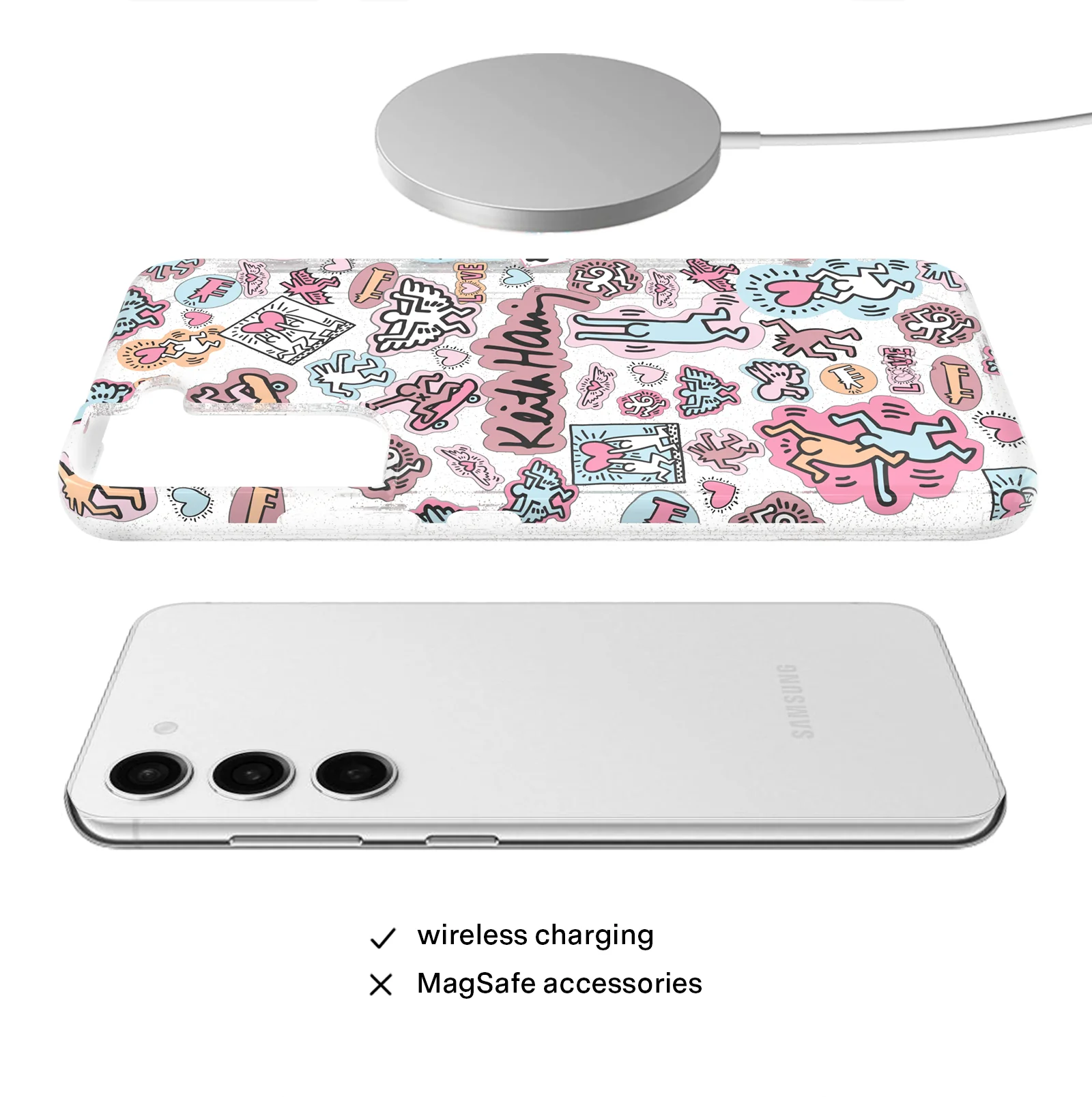 Keith Haring Pastel Glitter Samsung Case - Image 48