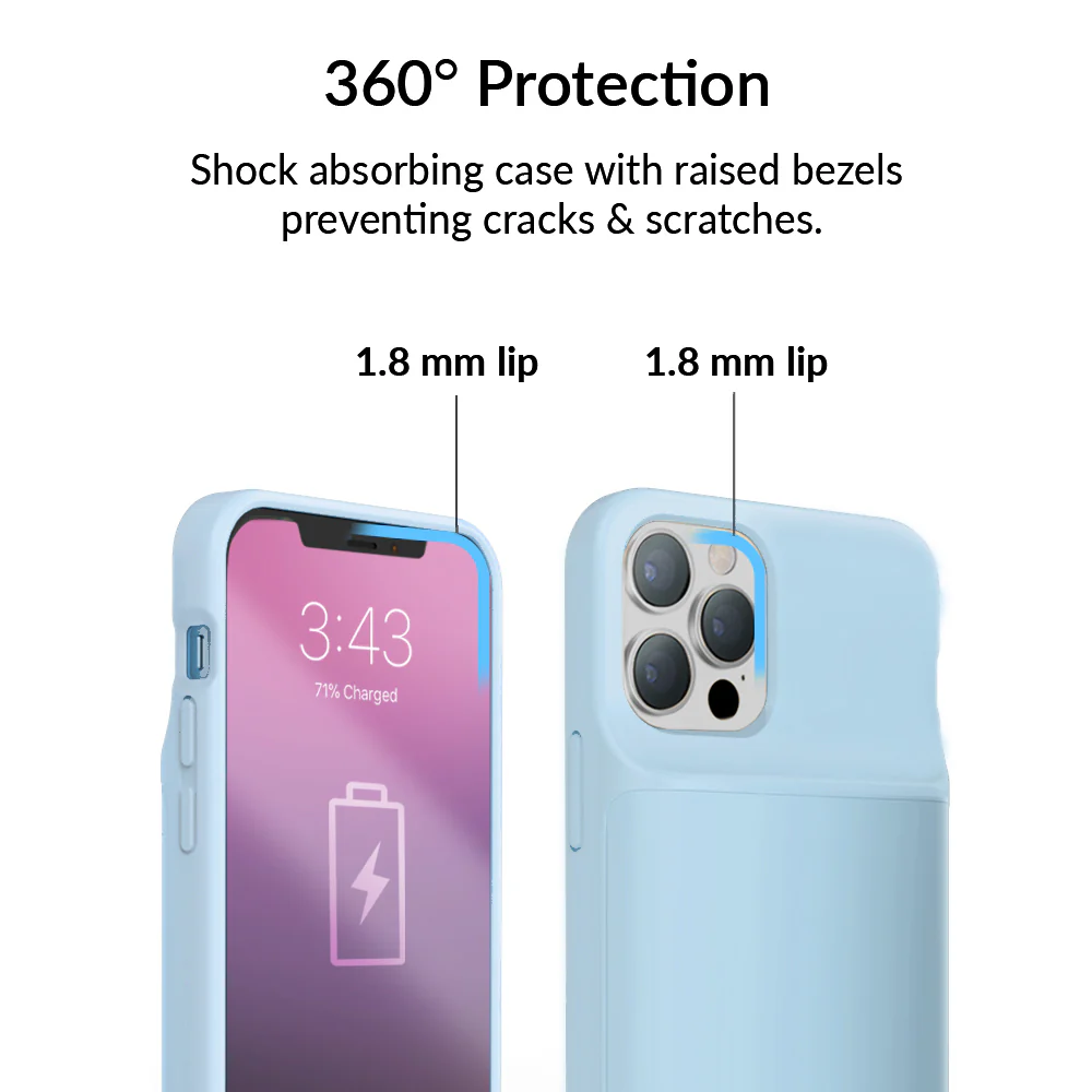 Light Blue iPhone Charging Case - Image 10