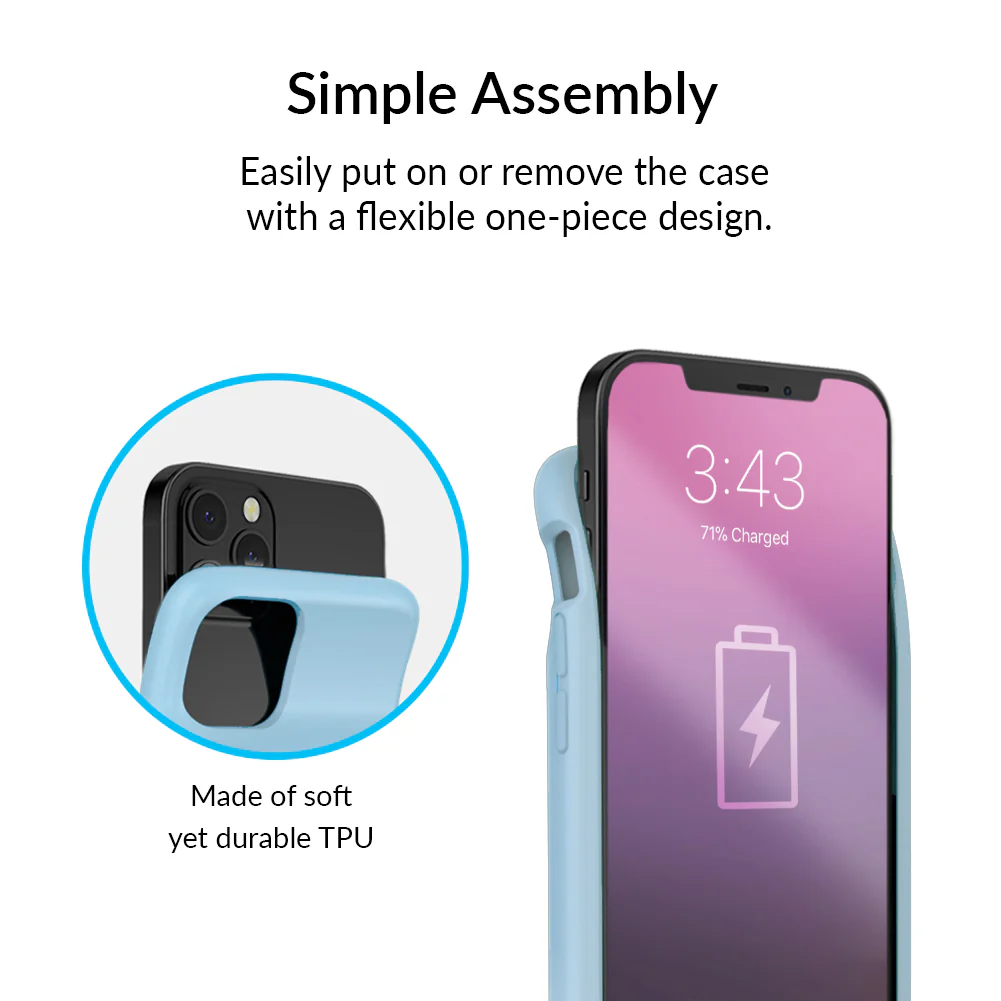 Light Blue iPhone Charging Case - Image 11