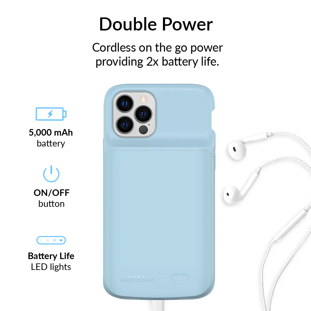 Light Blue iPhone Charging Case - Image 14