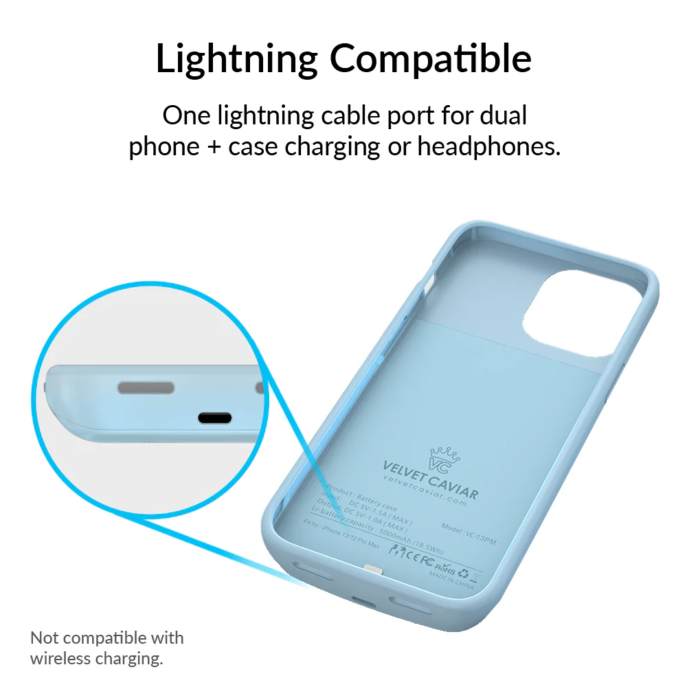 Light Blue iPhone Charging Case - Image 18
