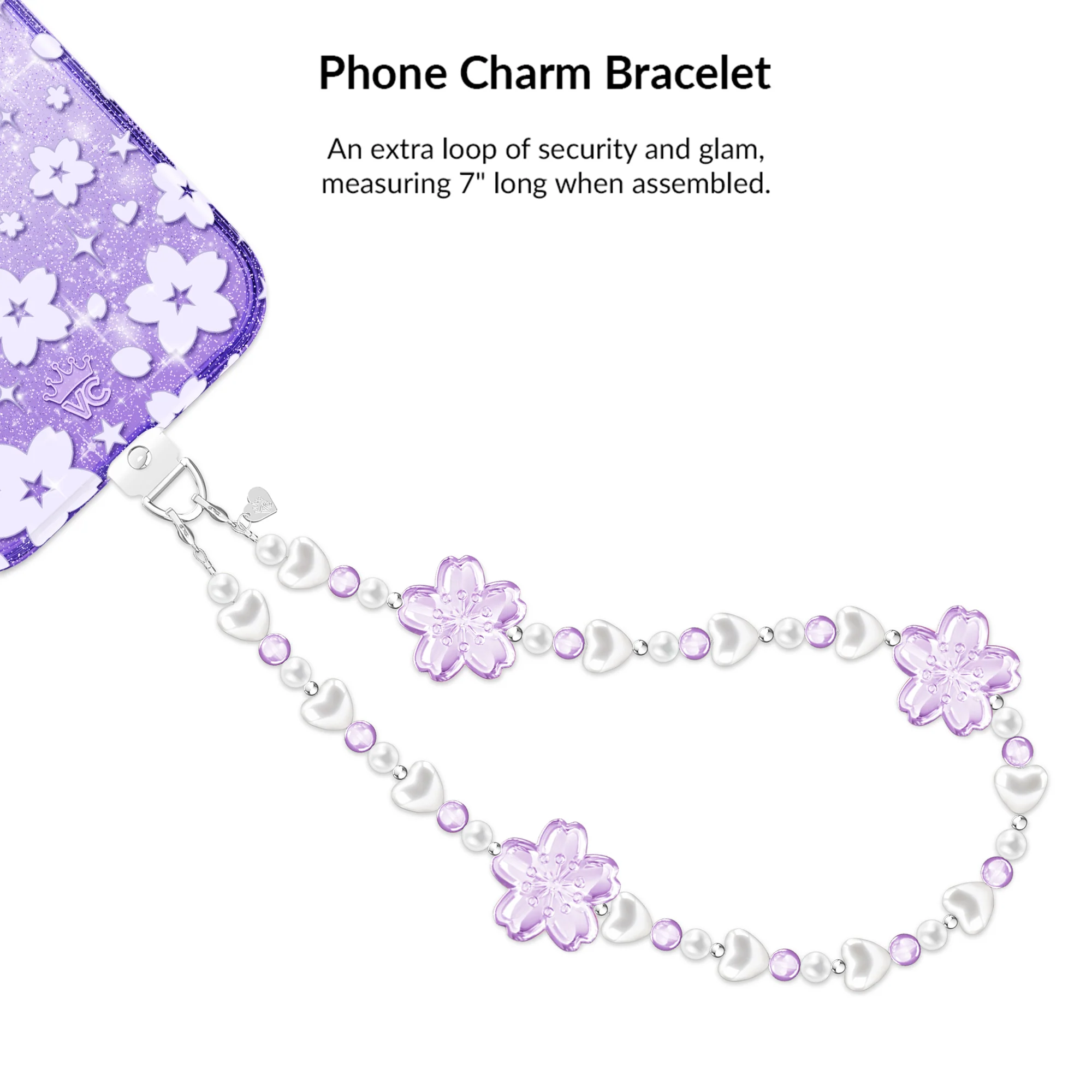 Lavender Cherry Blossom Glitter iPhone Bundle Set - Image 77
