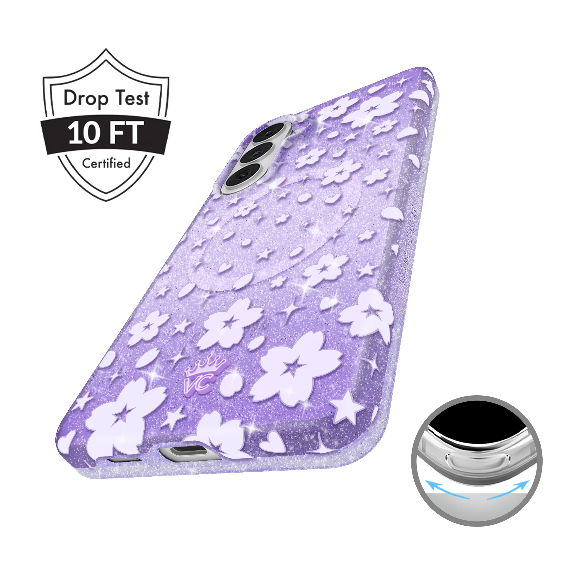 Lavender Cherry Blossom Glitter Samsung Case - Image 14