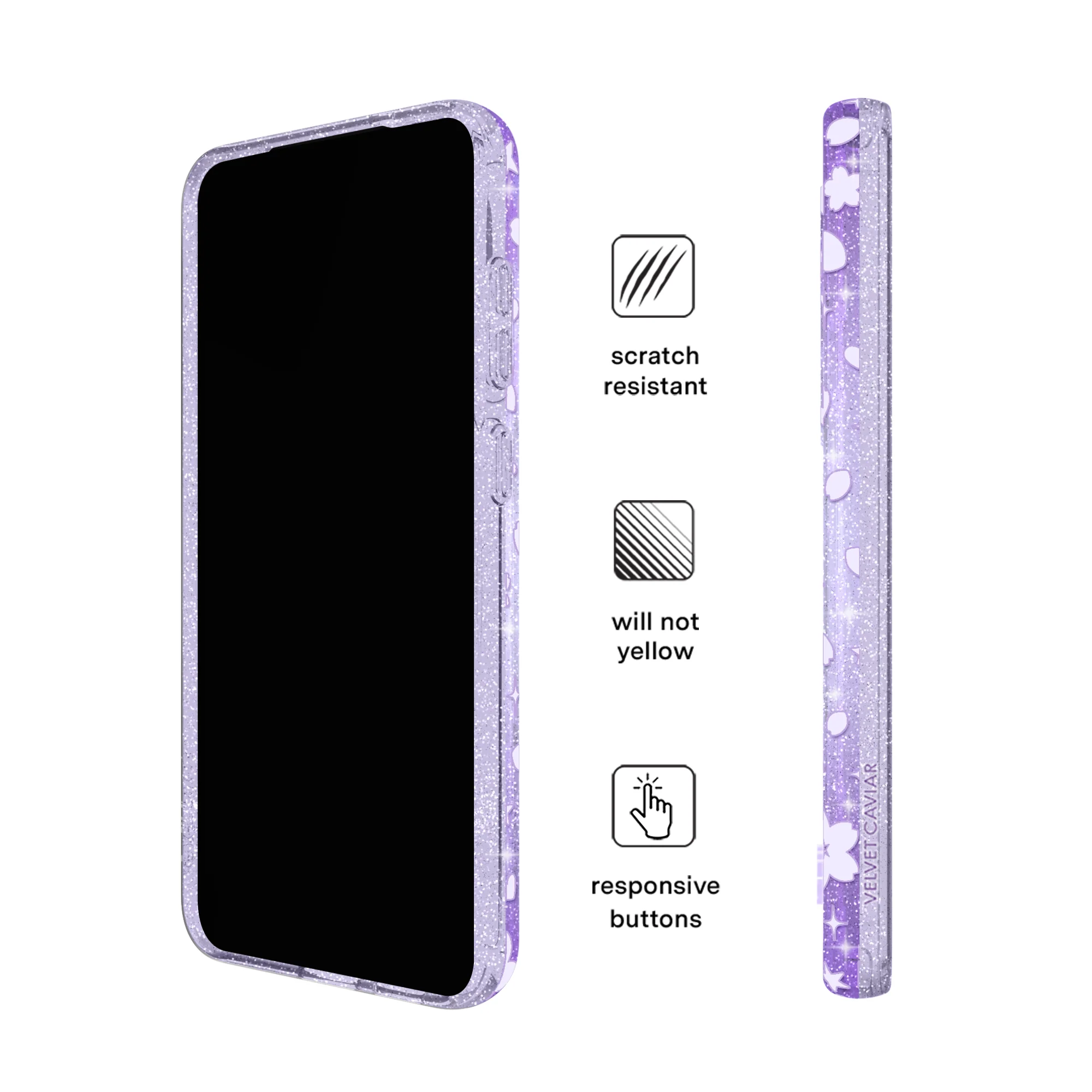 Lavender Cherry Blossom Glitter Samsung Case - Image 25