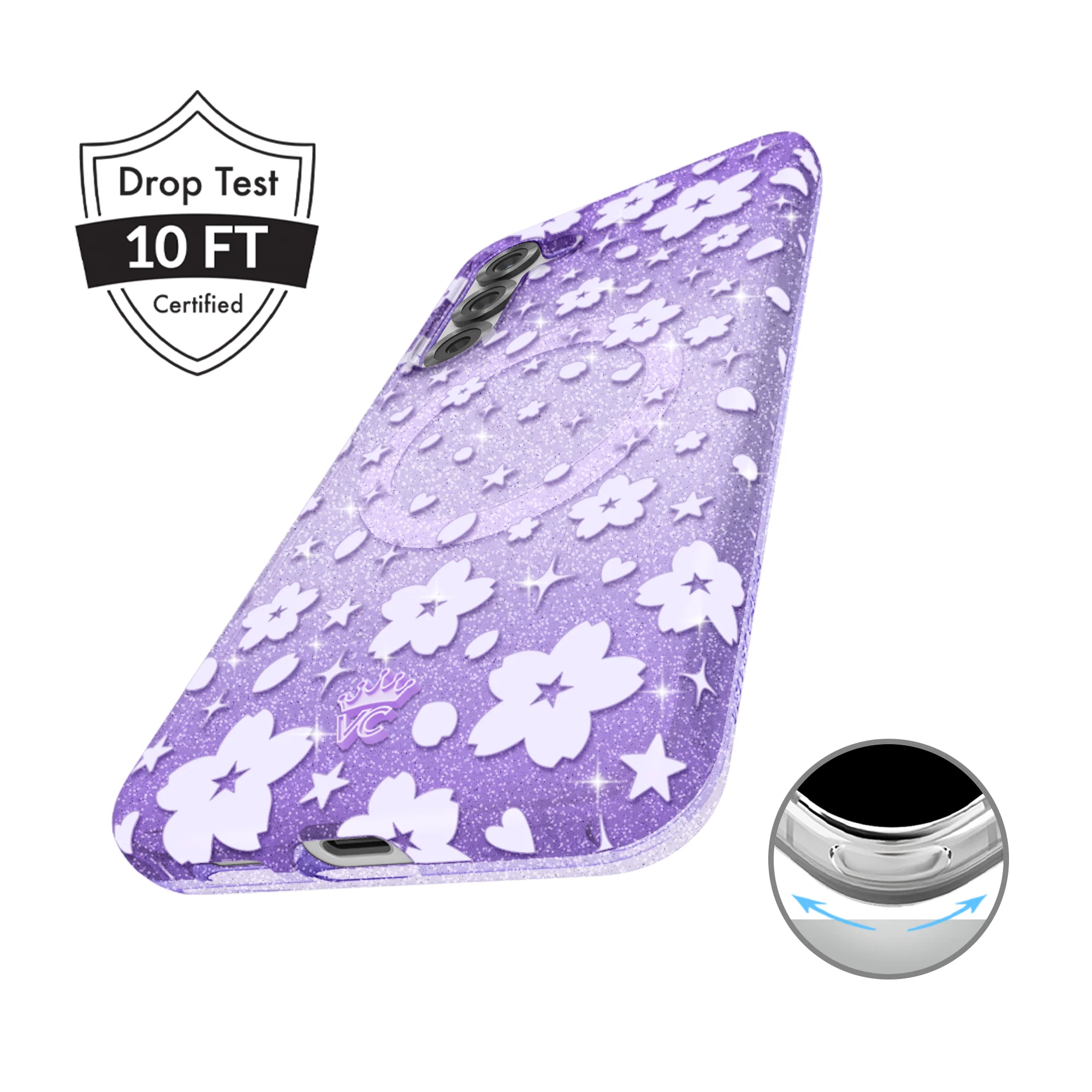 Lavender Cherry Blossom Glitter Samsung Case - Image 29