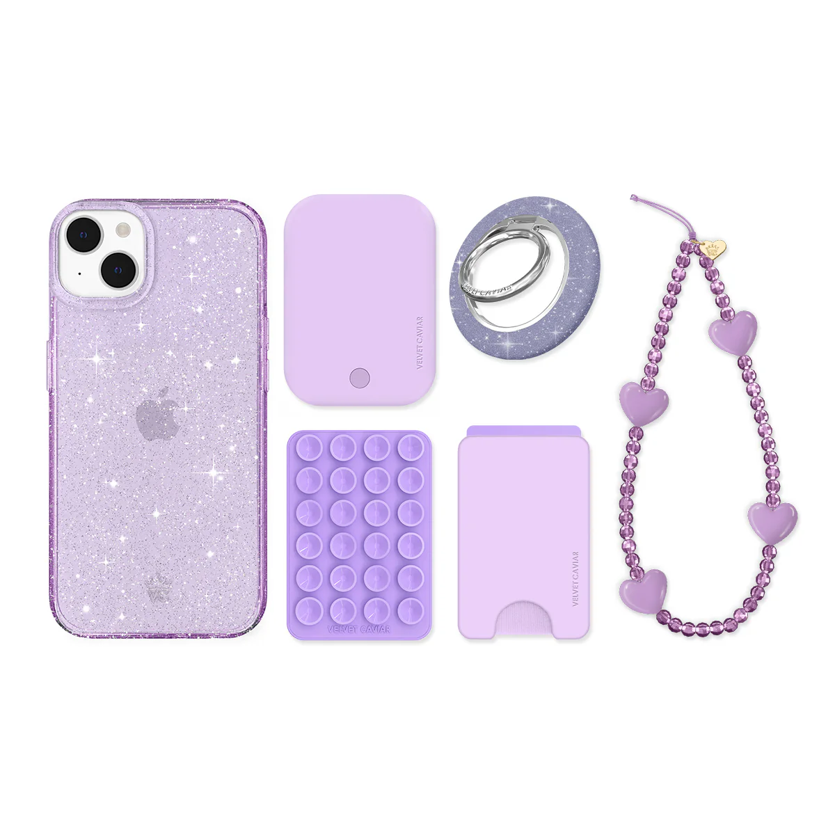 Lilac Stardust Glitter iPhone Bundle Set - Image 15