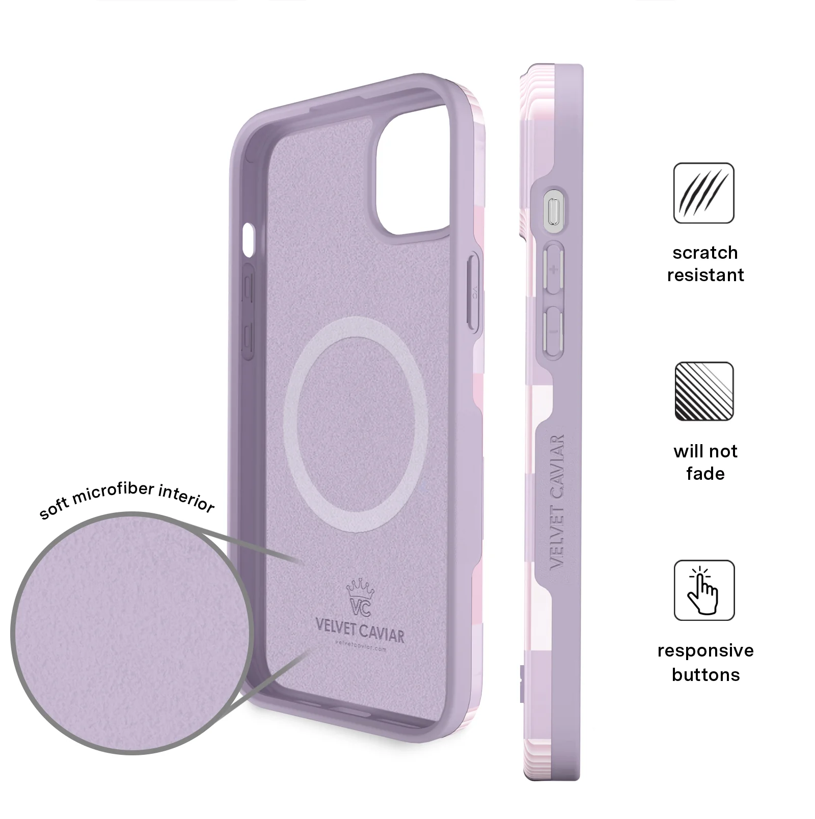 Lilac Vibe Checkered iPhone Case - Image 15