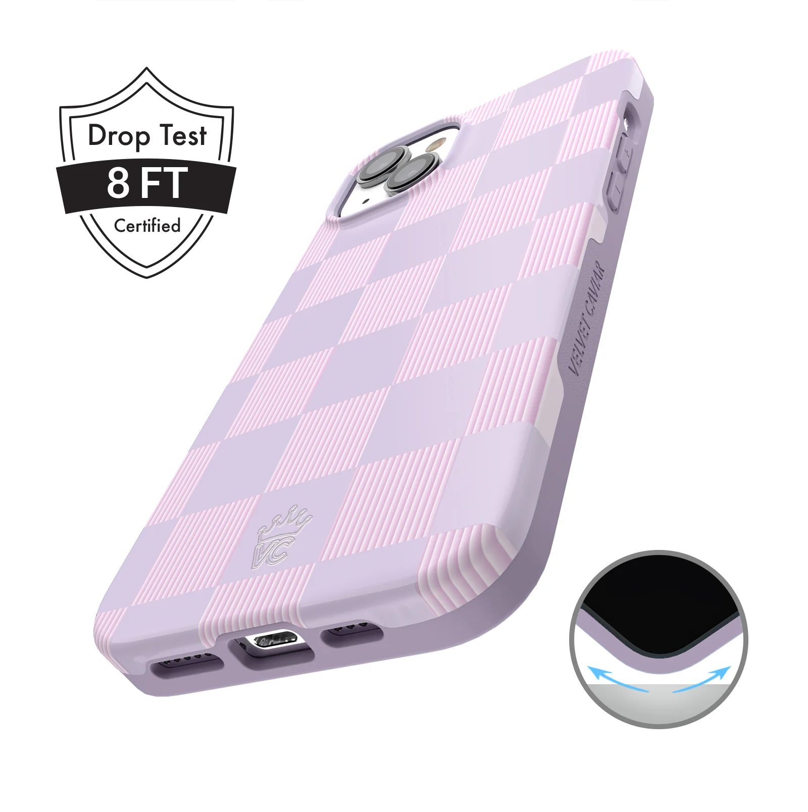 Lilac Vibe Checkered iPhone Case - Image 54