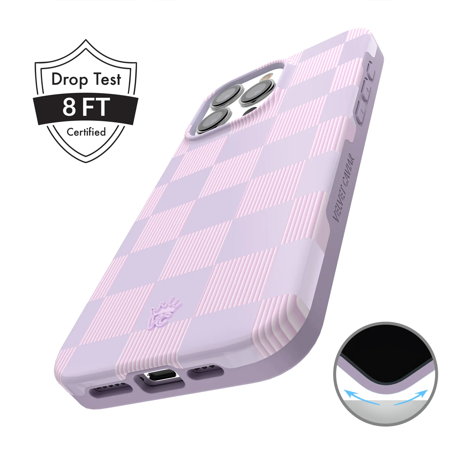 Lilac Vibe Checkered iPhone Case - Image 9