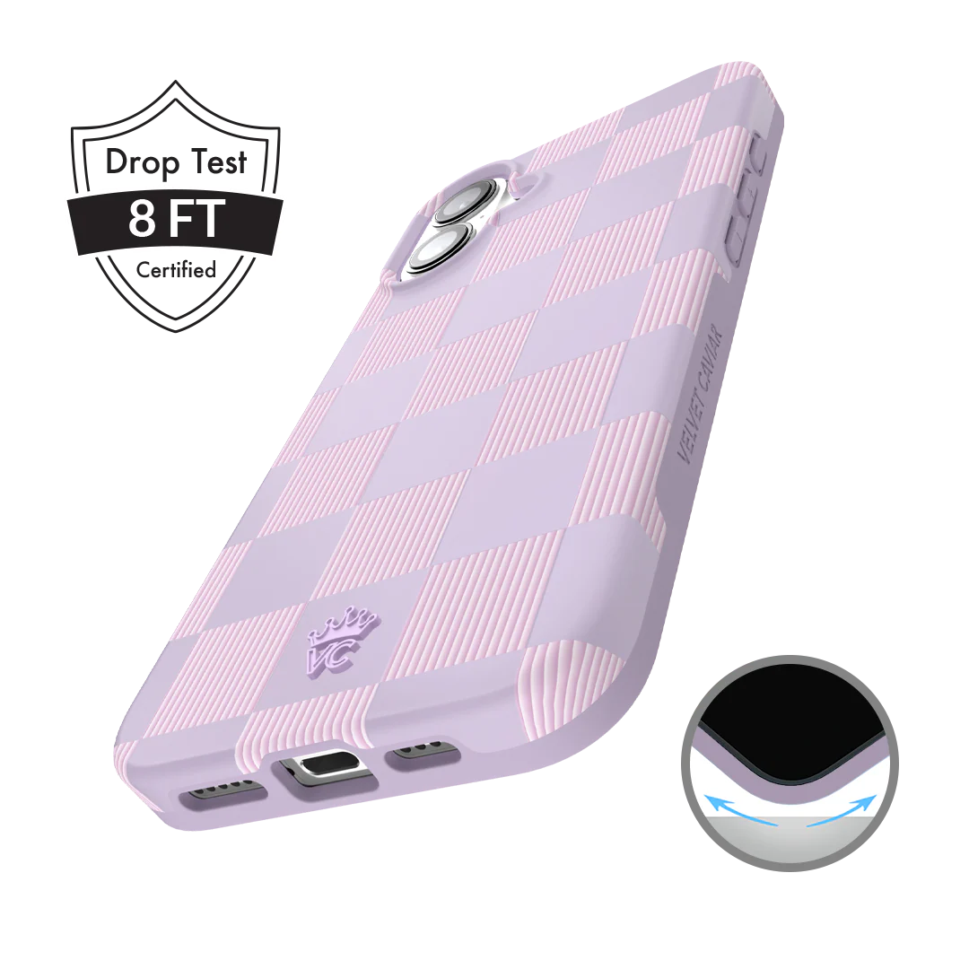 Lilac Vibe Checkered iPhone Case - Image 94