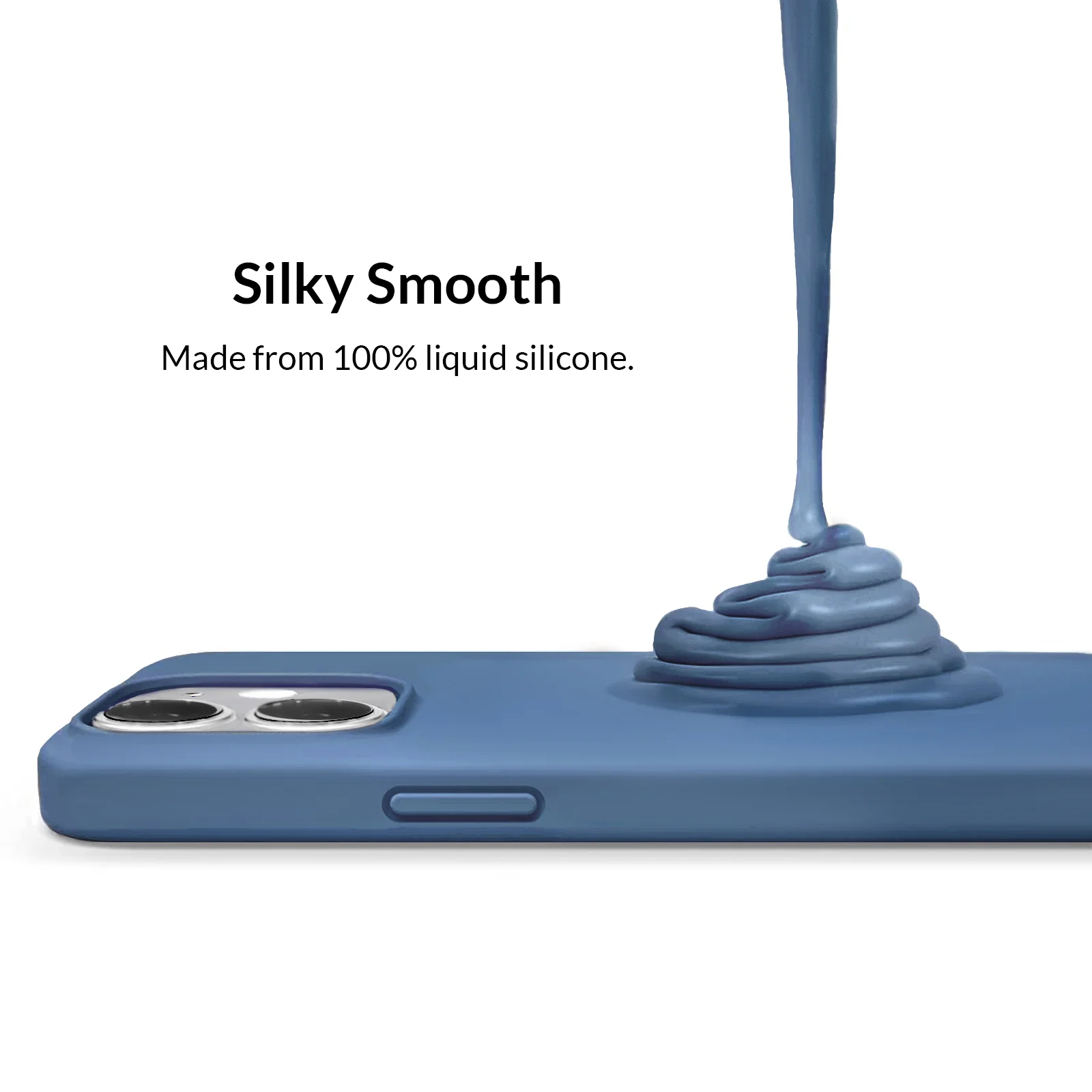 Linen Blue Silicone iPhone Case - Image 52