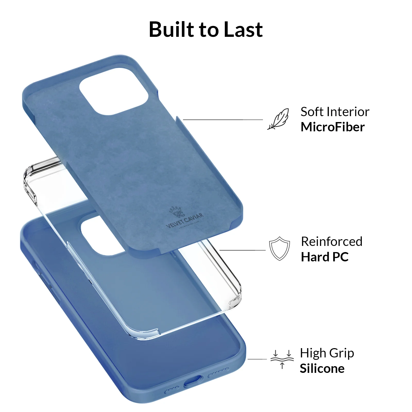 Linen Blue Silicone iPhone Case - Image 62