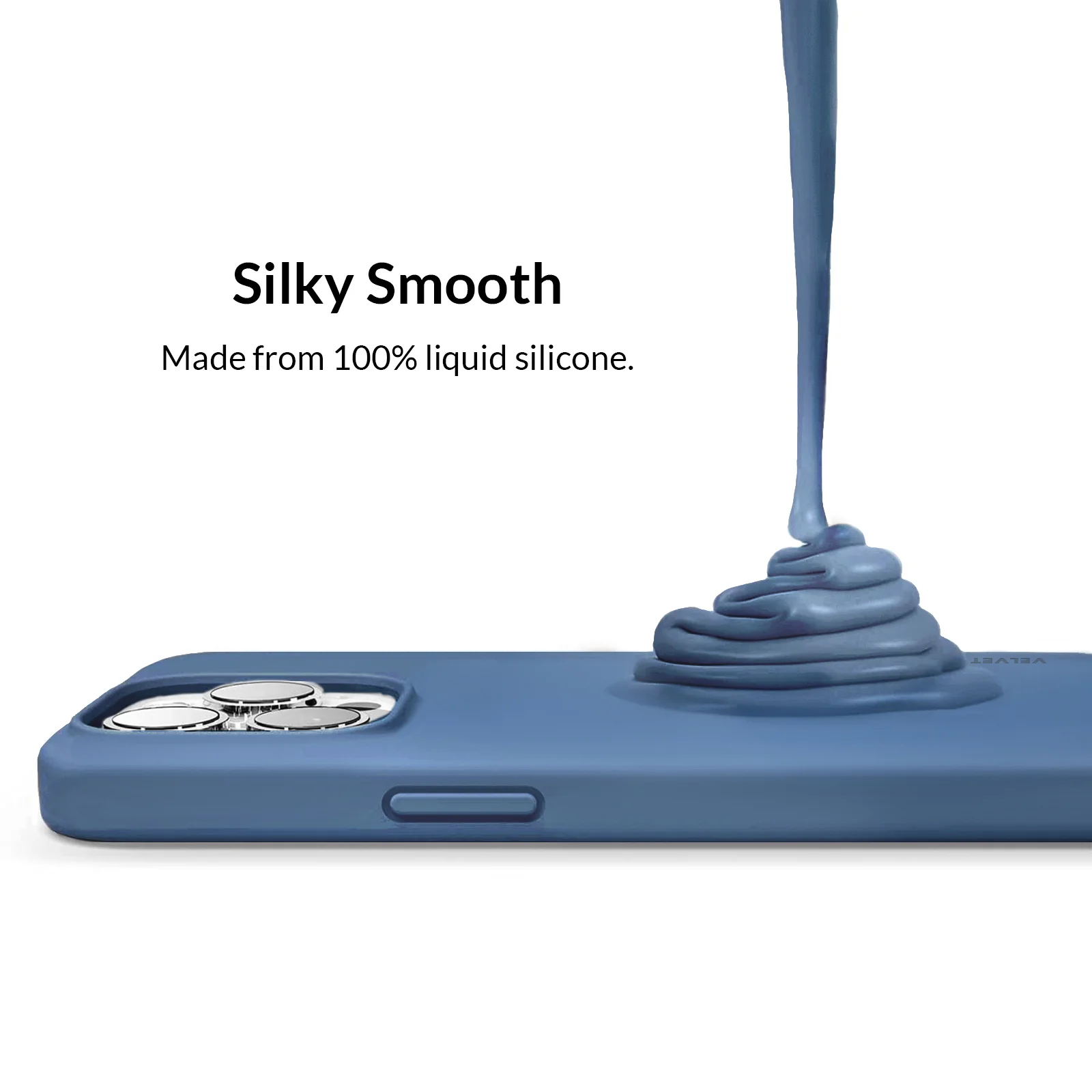Linen Blue Silicone iPhone Case - Image 91
