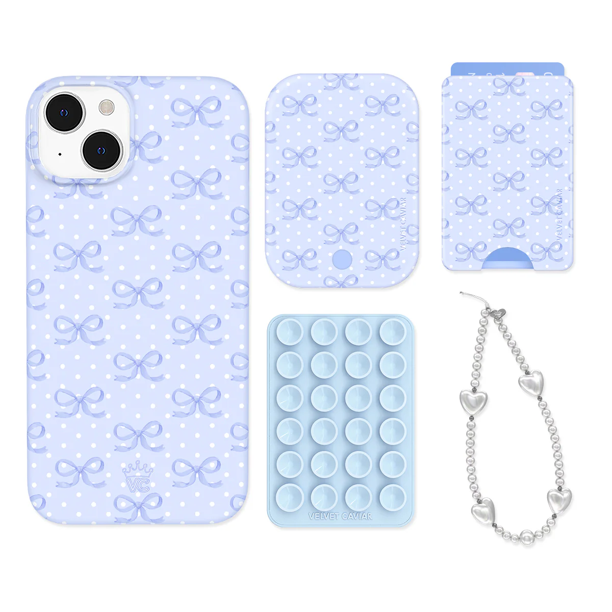 Lovely Blue Bows iPhone Bundle Set - Wallet - Image 9