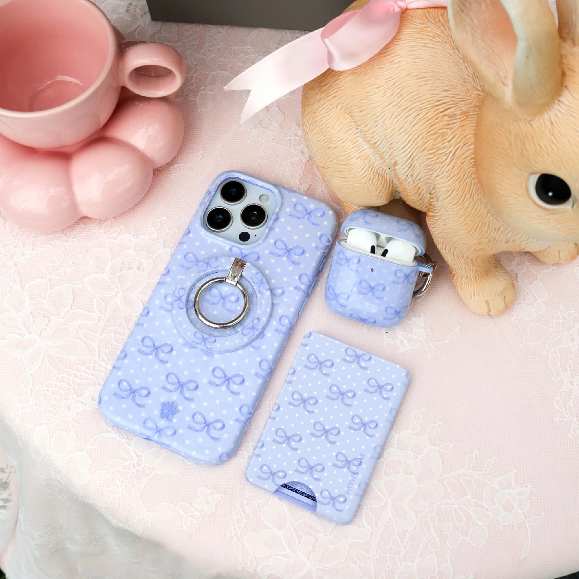 Lovely Blue Bows MagSafe Grip Ring - Image 6