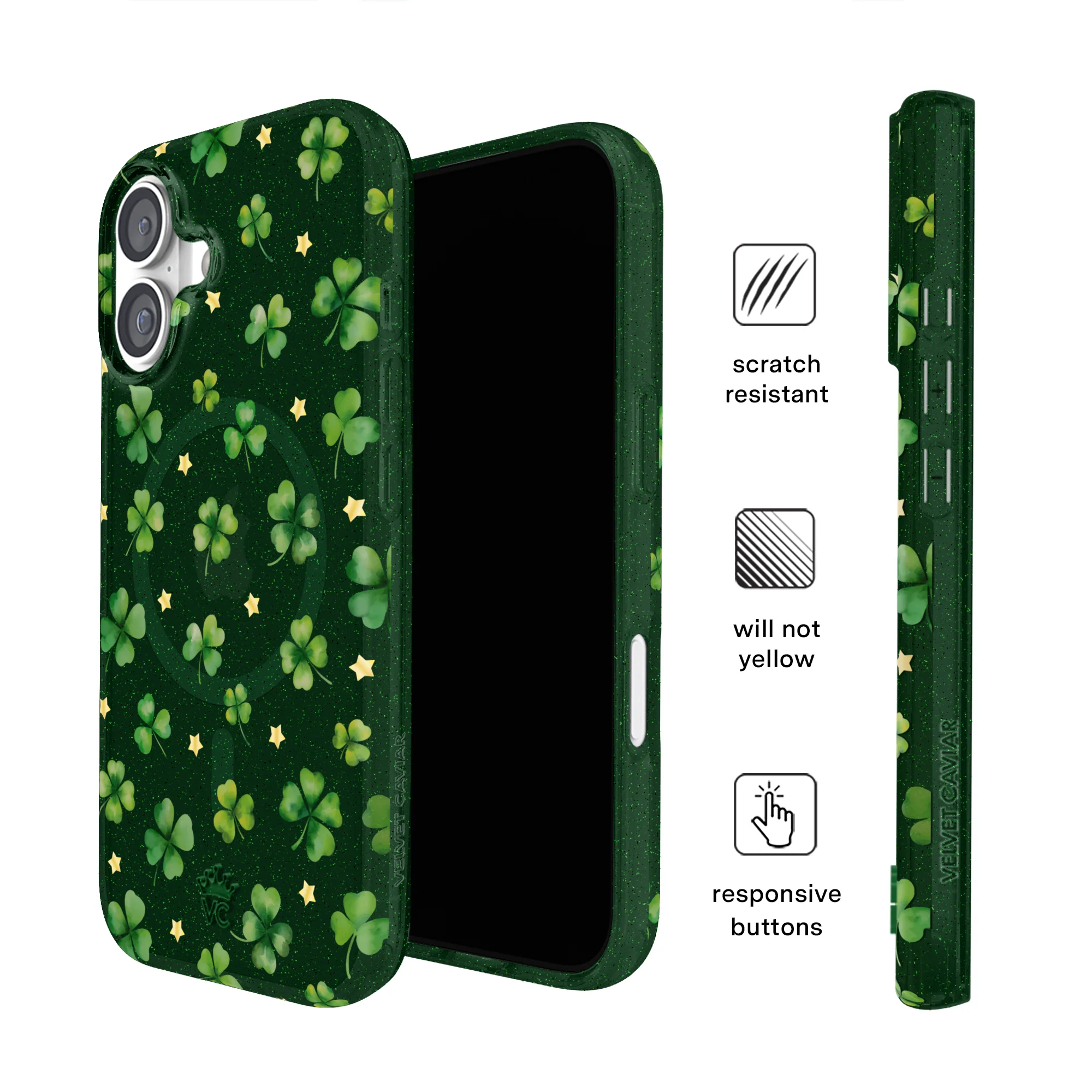Lucky Clover Glitter iPhone Case - Image 40