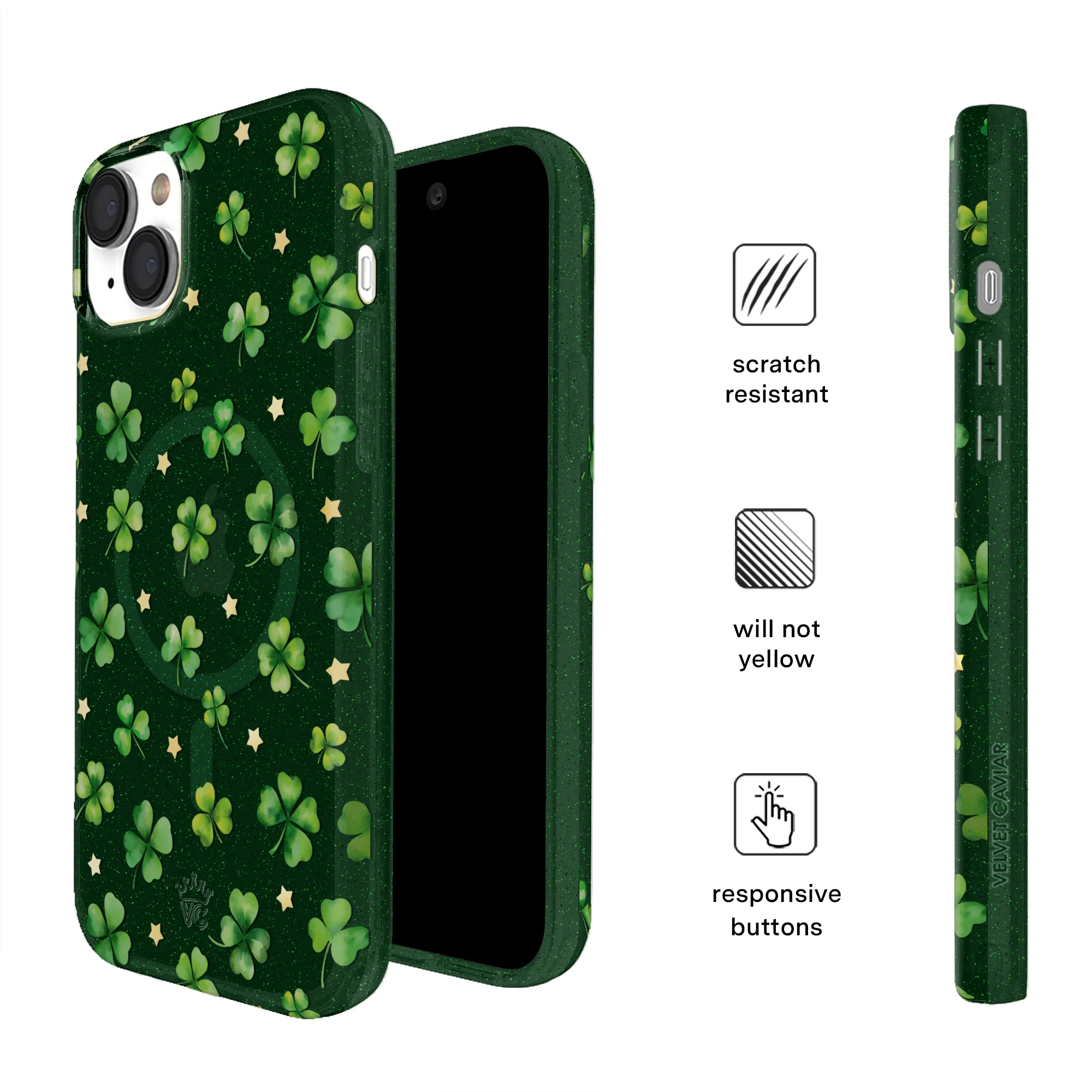 Lucky Clover Glitter iPhone Case - Image 80