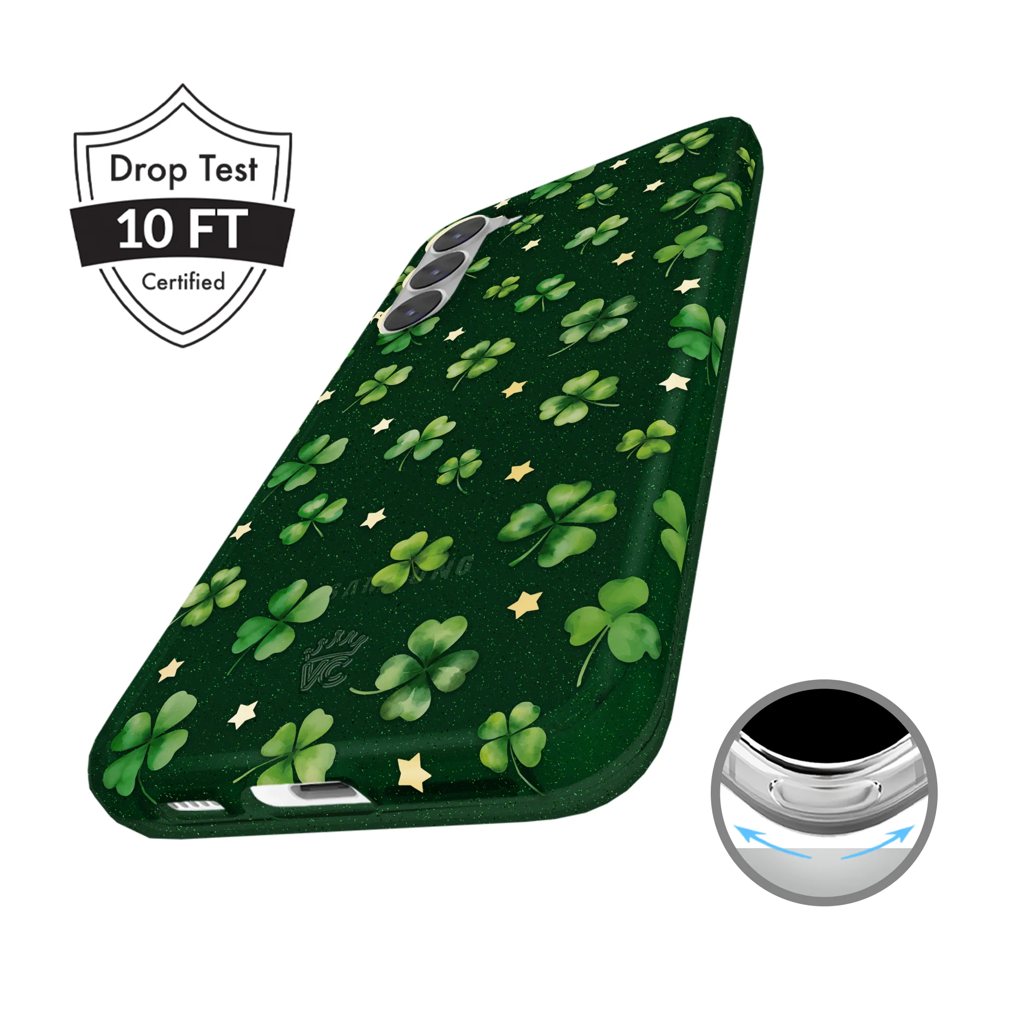 Lucky Clover Glitter Samsung Case - Image 37