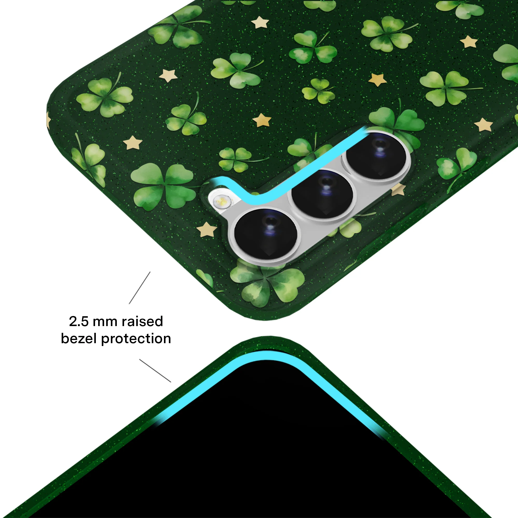 Lucky Clover Glitter Samsung Case - Image 38