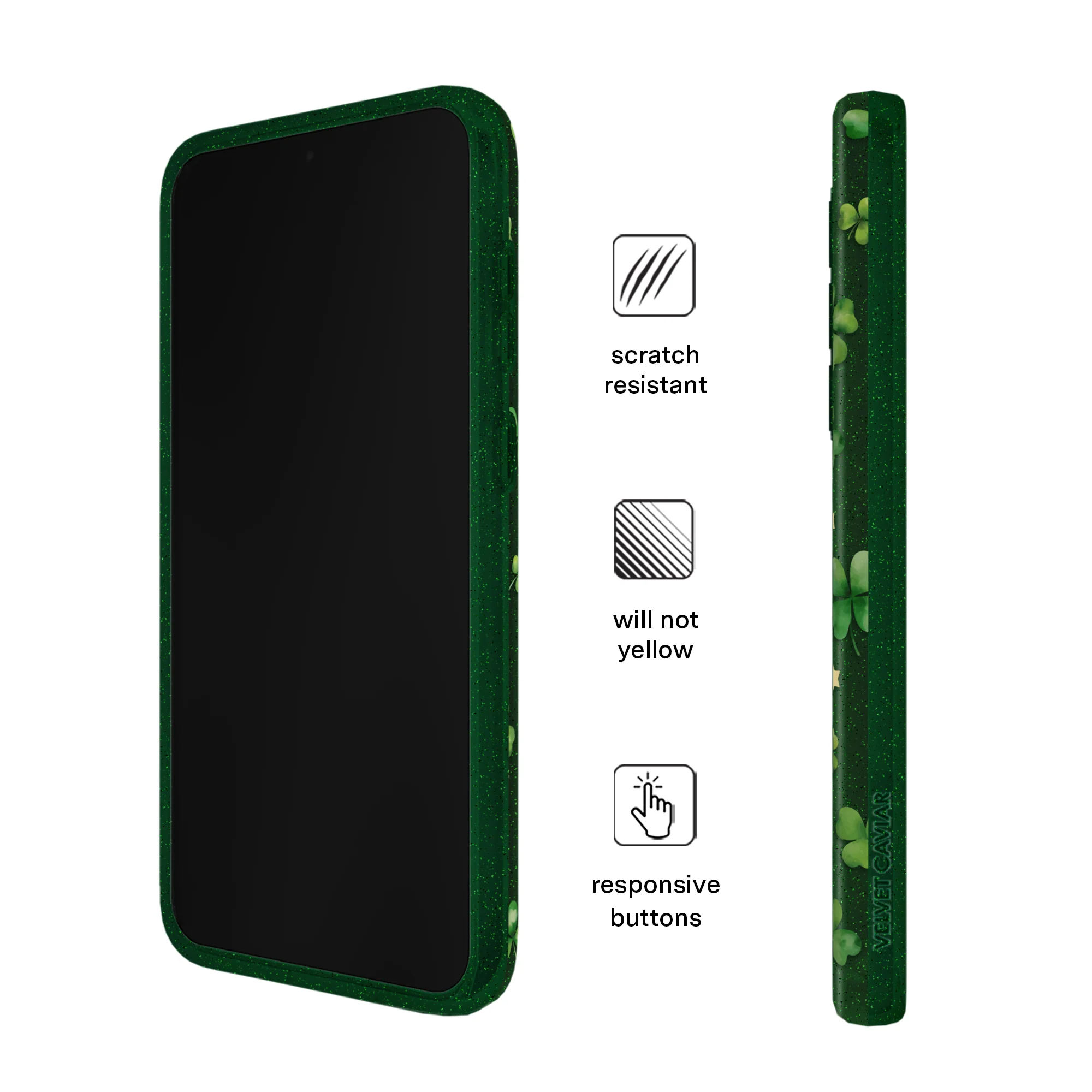 Lucky Clover Glitter Samsung Case - Image 40