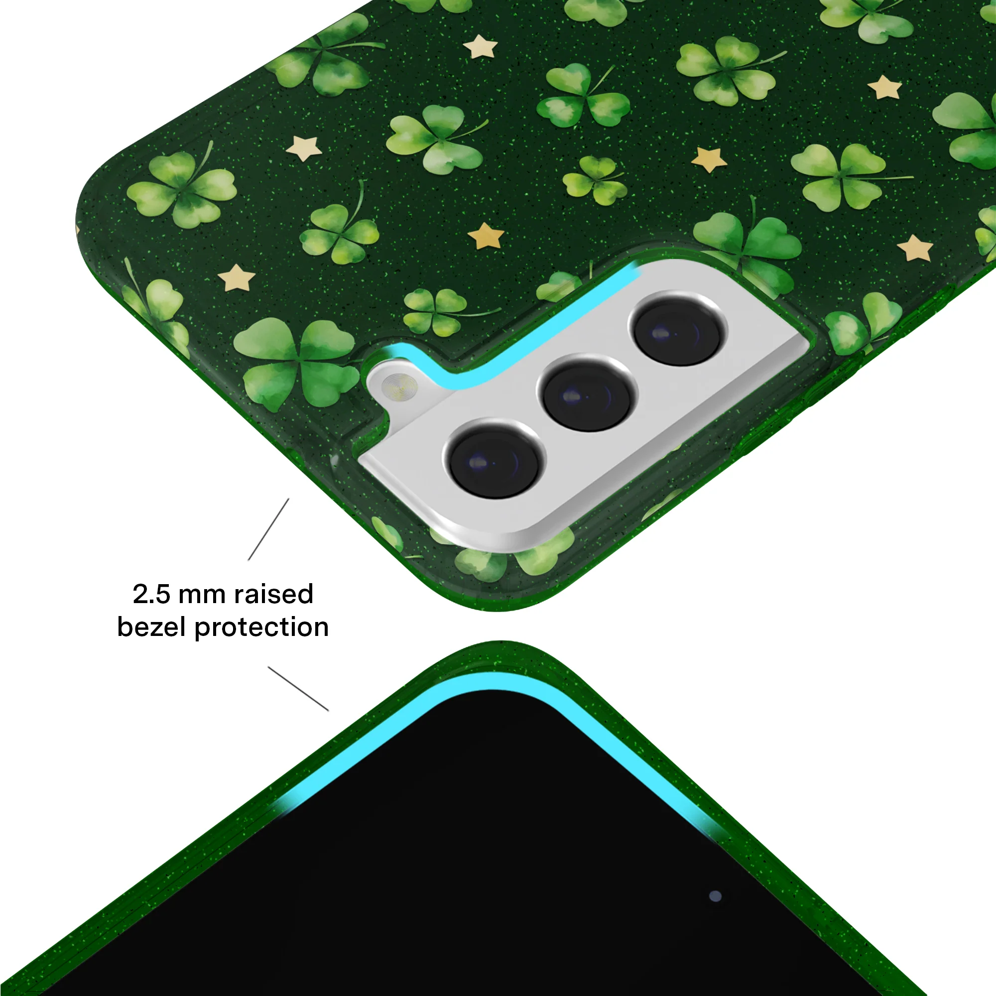 Lucky Clover Glitter Samsung Case - Image 48