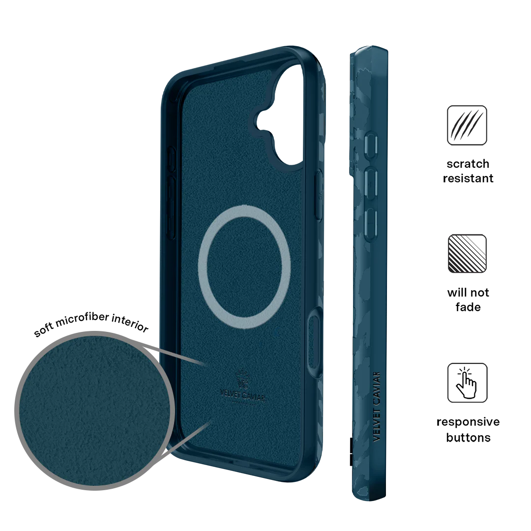 Metallic Navy Leopard iPhone Case - Image 100