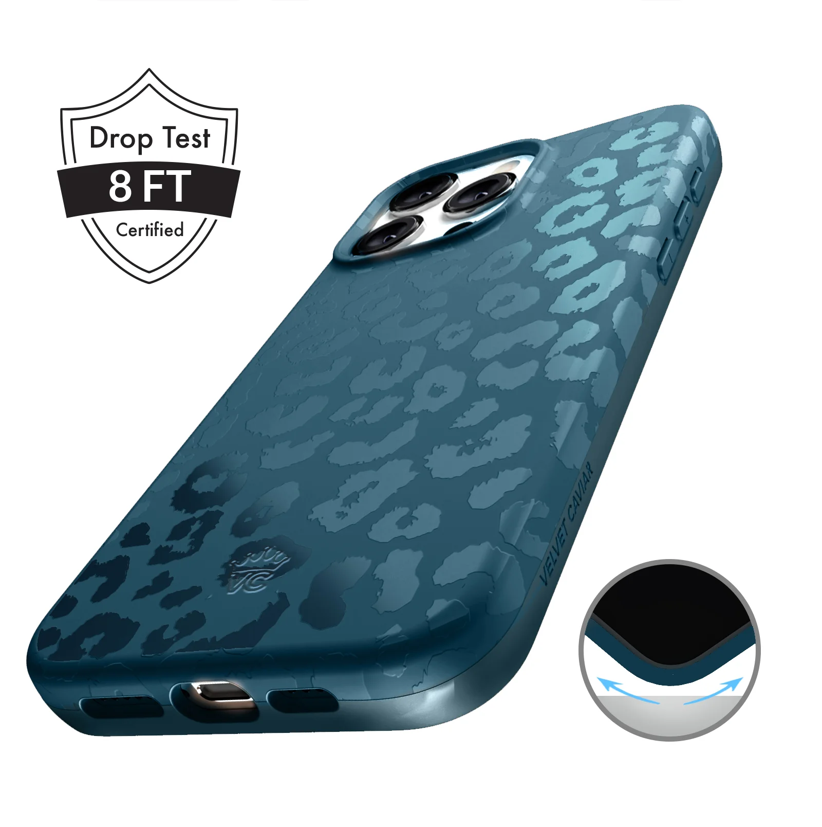Metallic Navy Leopard iPhone Case - Image 59