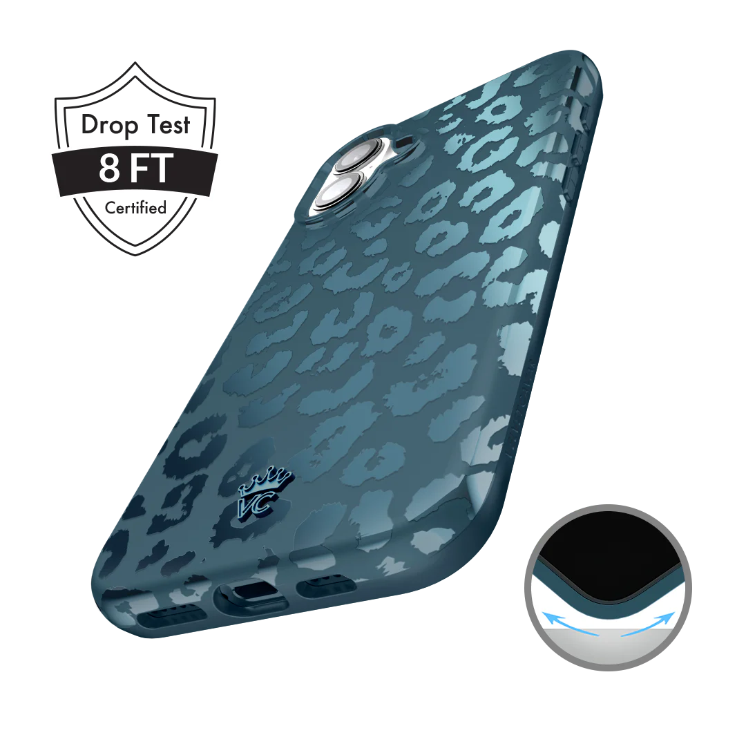 Metallic Navy Leopard iPhone Case - Image 89