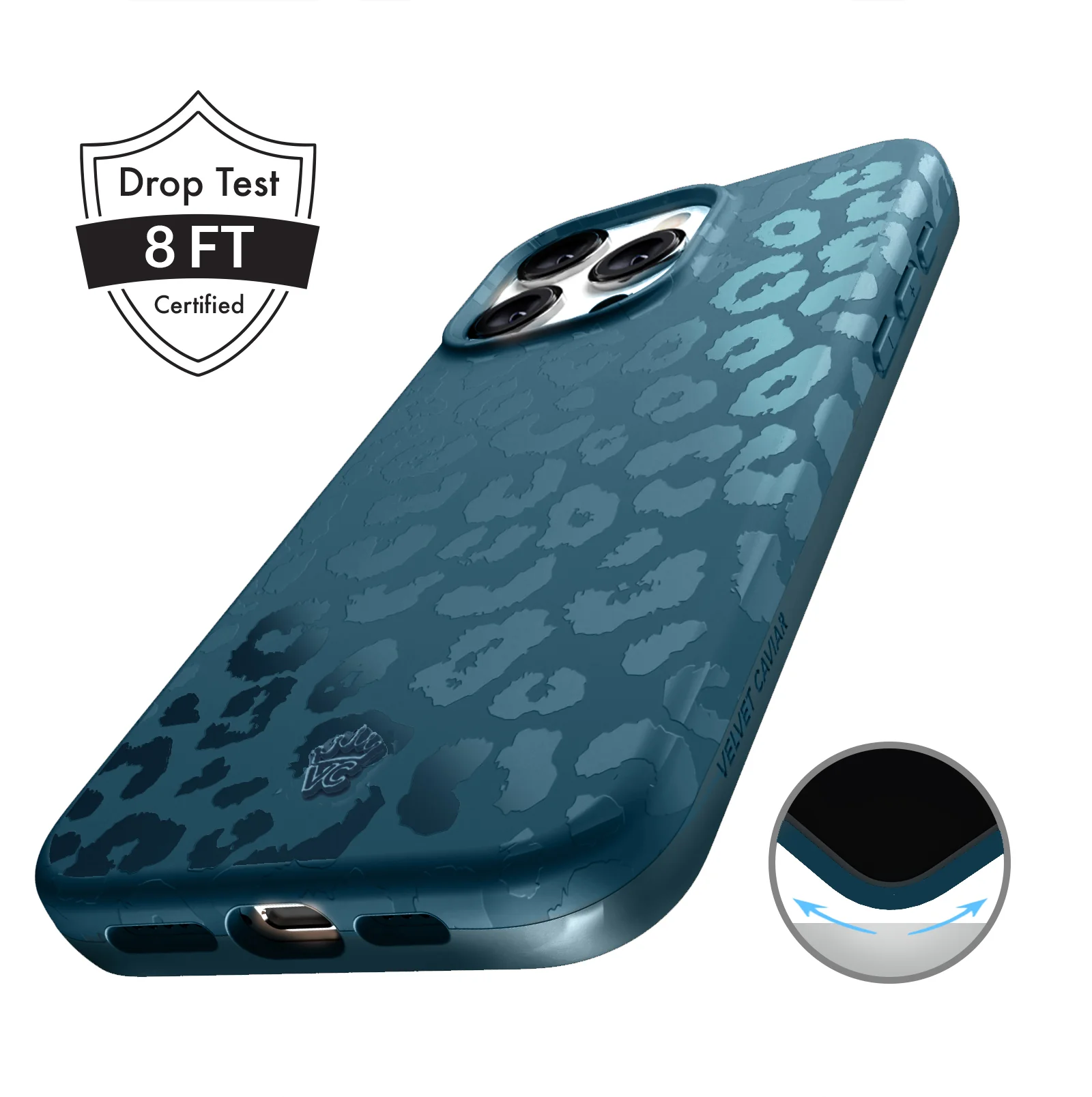 Metallic Navy Leopard iPhone Case - Image 9