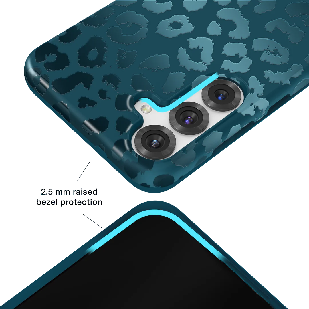 Metallic Navy Leopard Samsung Case - Image 51