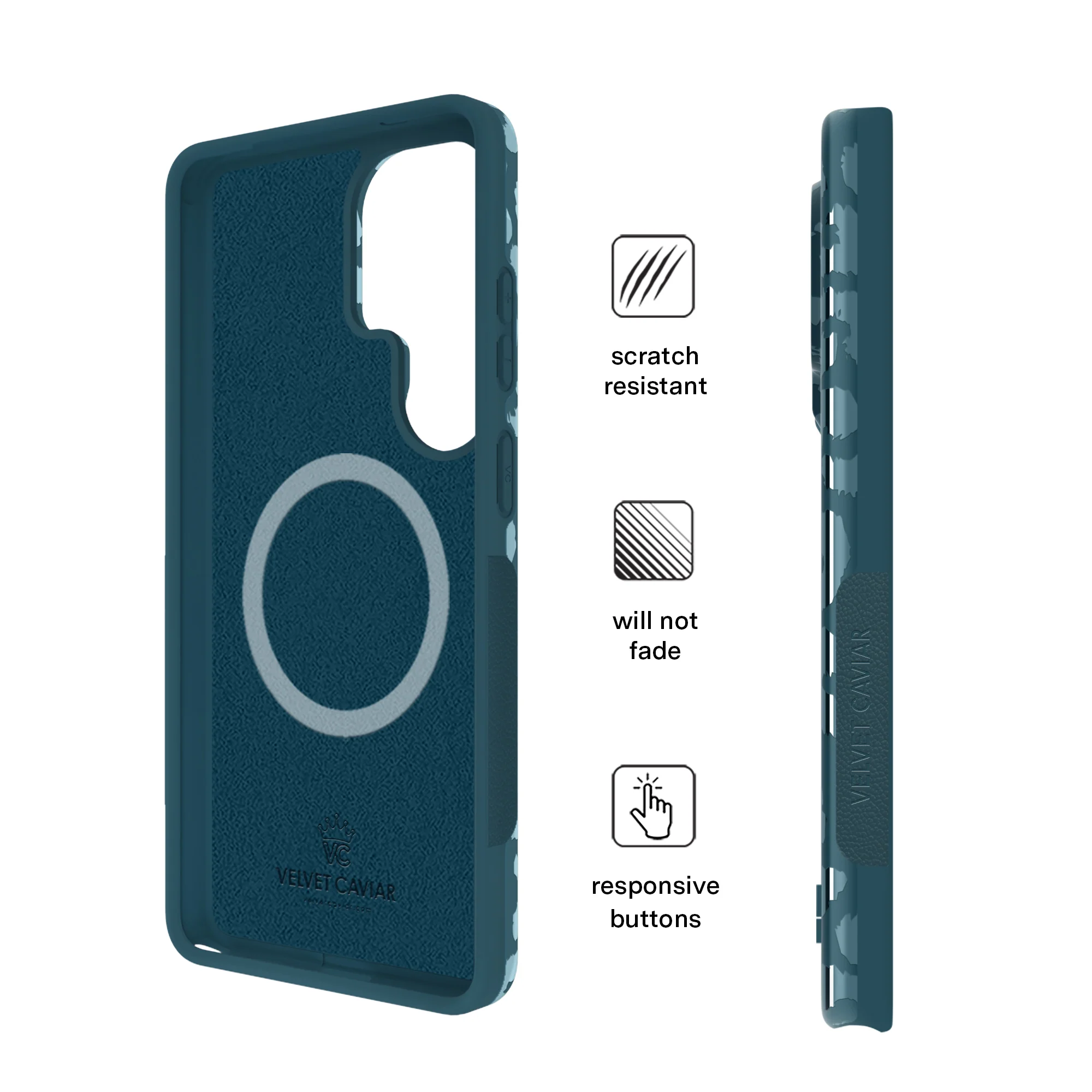 Metallic Navy Leopard Samsung Case - Image 64