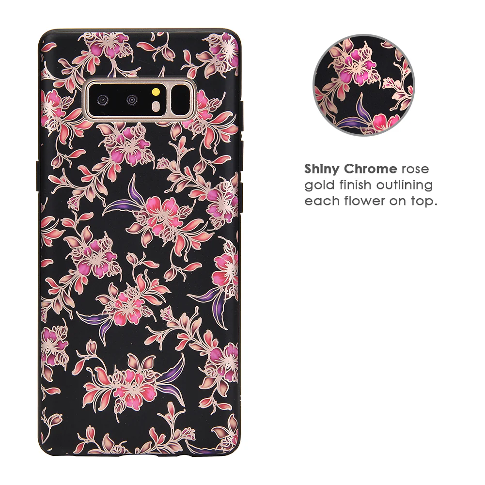 Midnight Floral Chrome Samsung Galaxy Case - Image 15