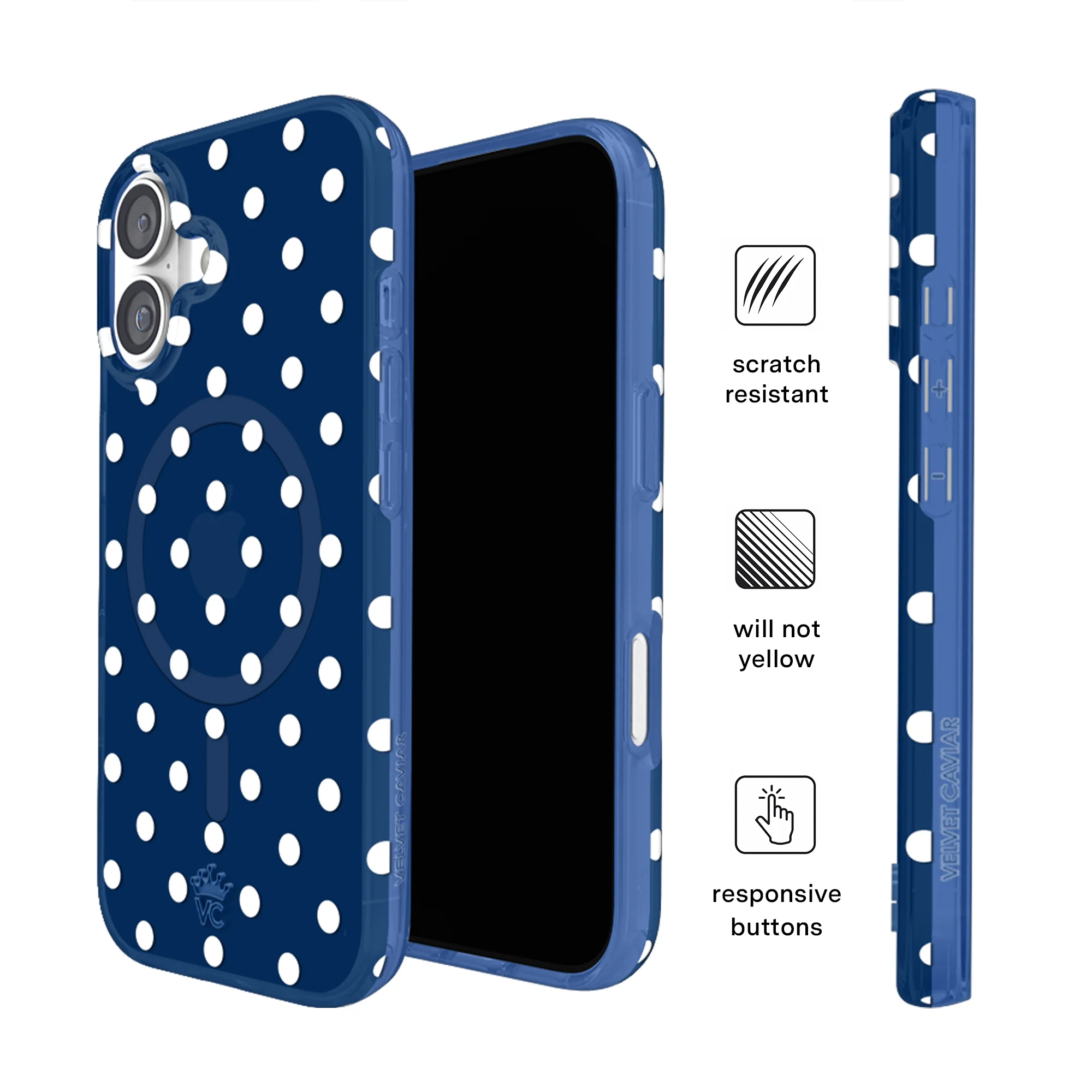 Midnight Polka Dot iPhone Case - Image 60