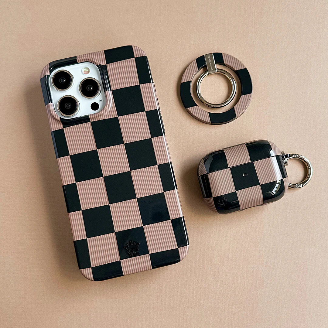 Mocha Vibe Checkered AirPod Case - Image 7