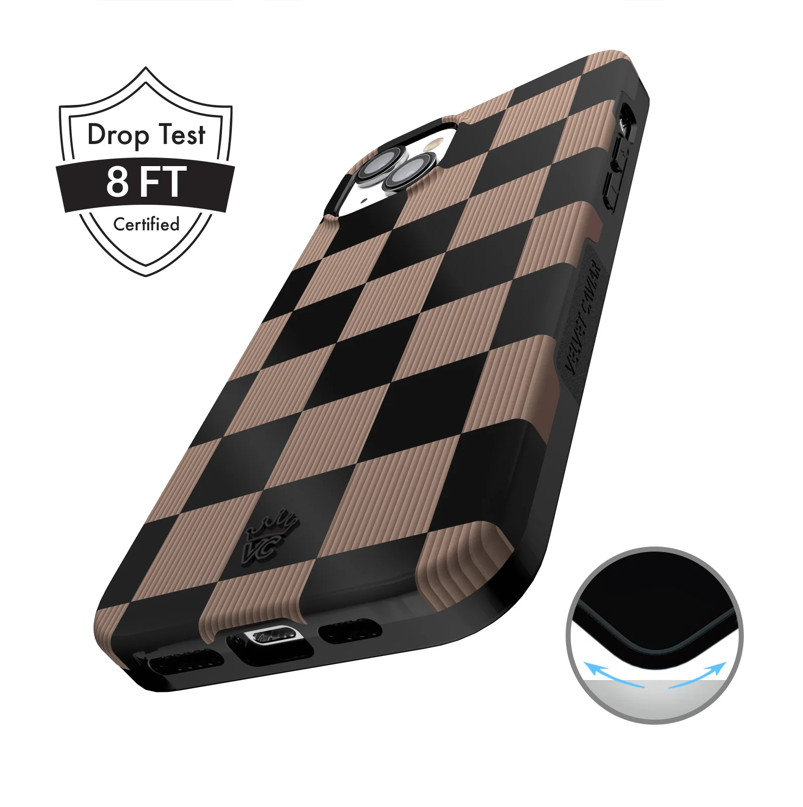 Mocha Vibe Checkered iPhone Case - Image 19