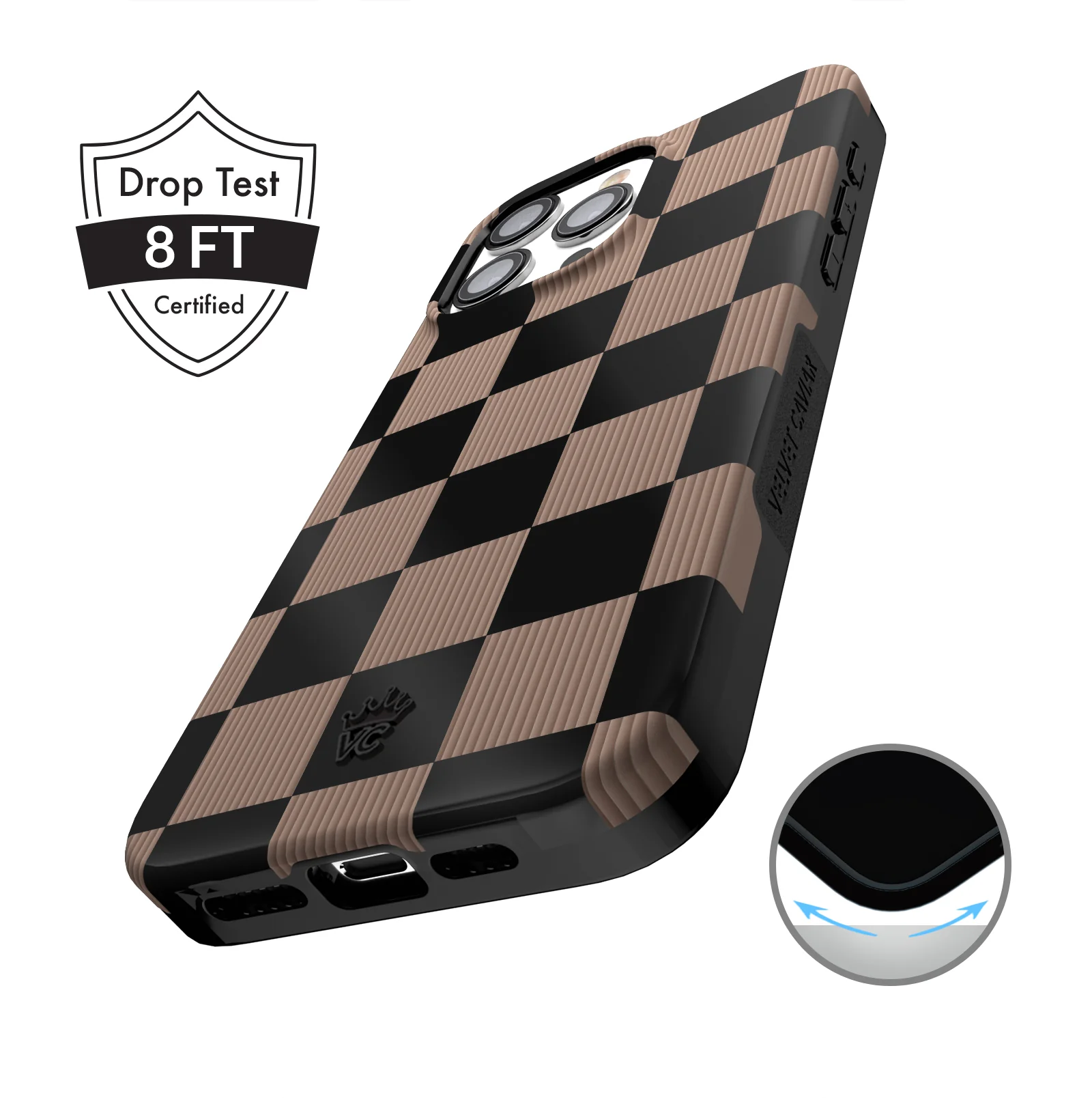 Mocha Vibe Checkered iPhone Case - Image 4